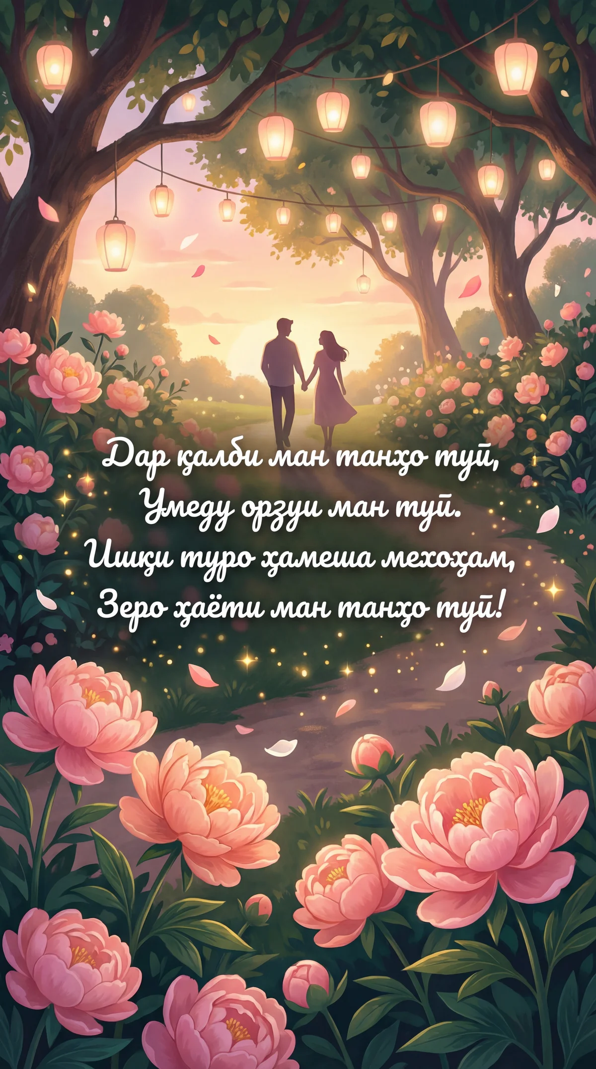 Табрикоти ошиқона барои дӯстдошта