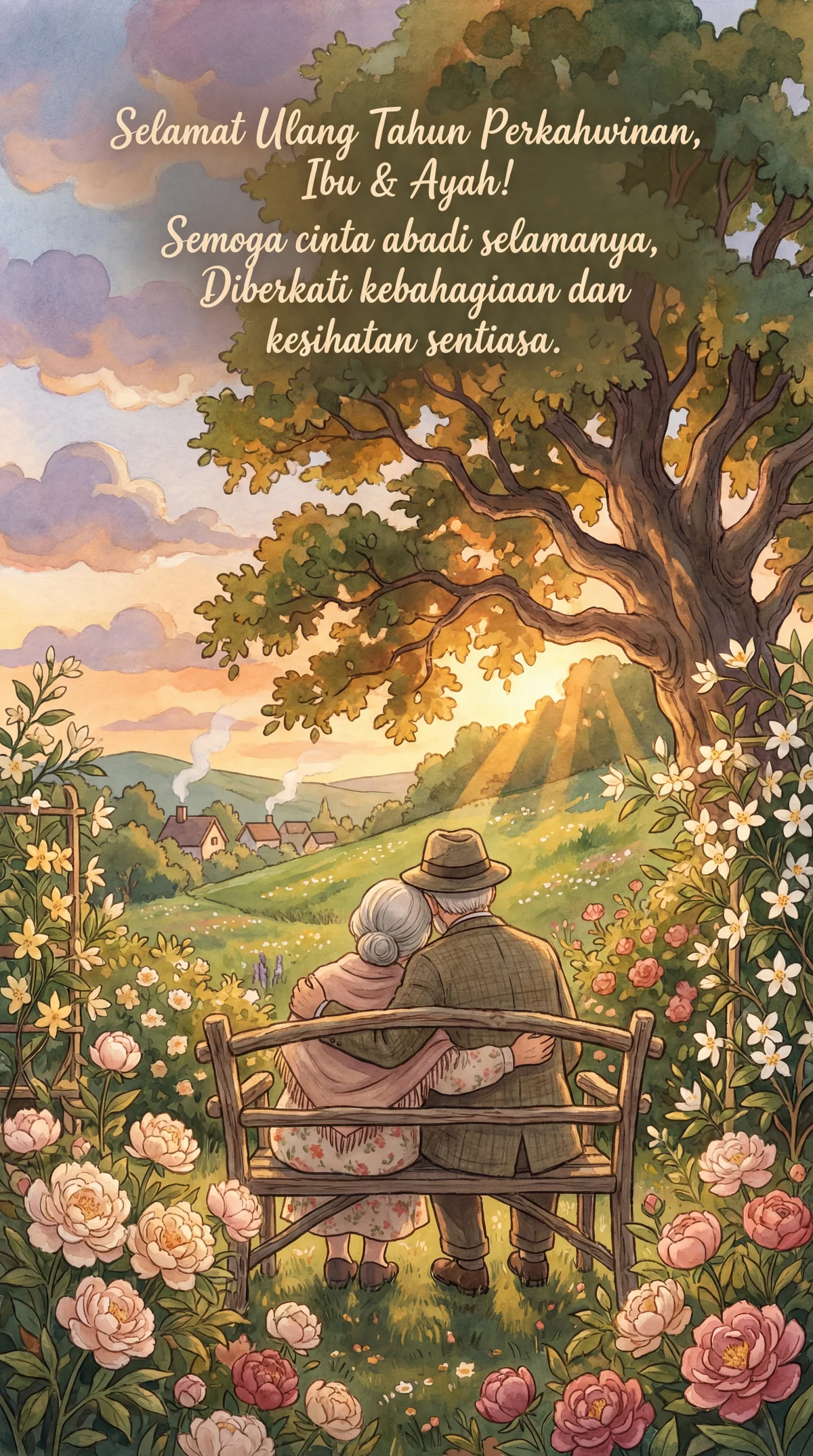 kad ucapan ulang tahun perkahwinan untuk ibu bapa