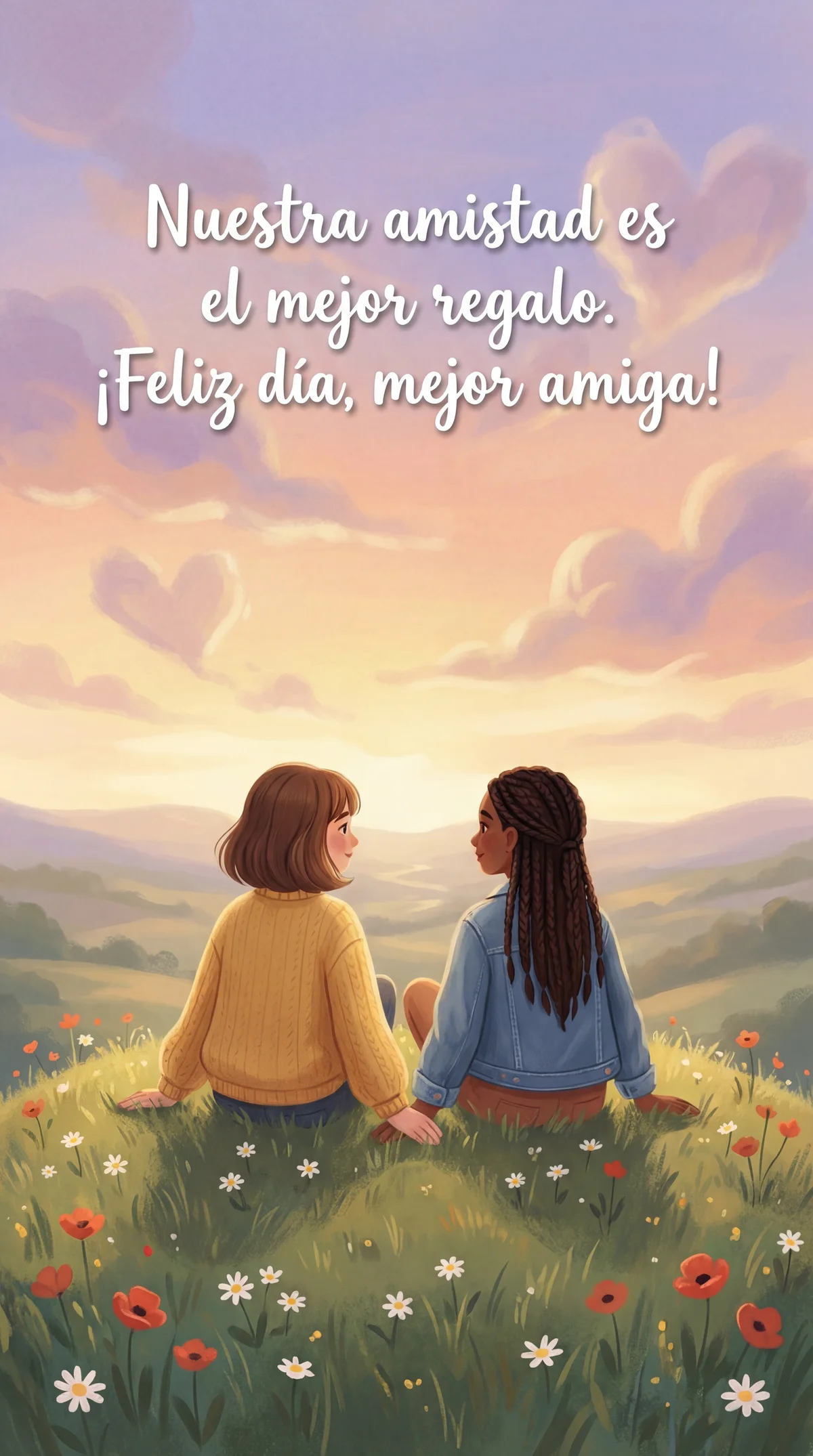 Tarjeta para mi mejor amiga en el Día del Amor y la Amistad