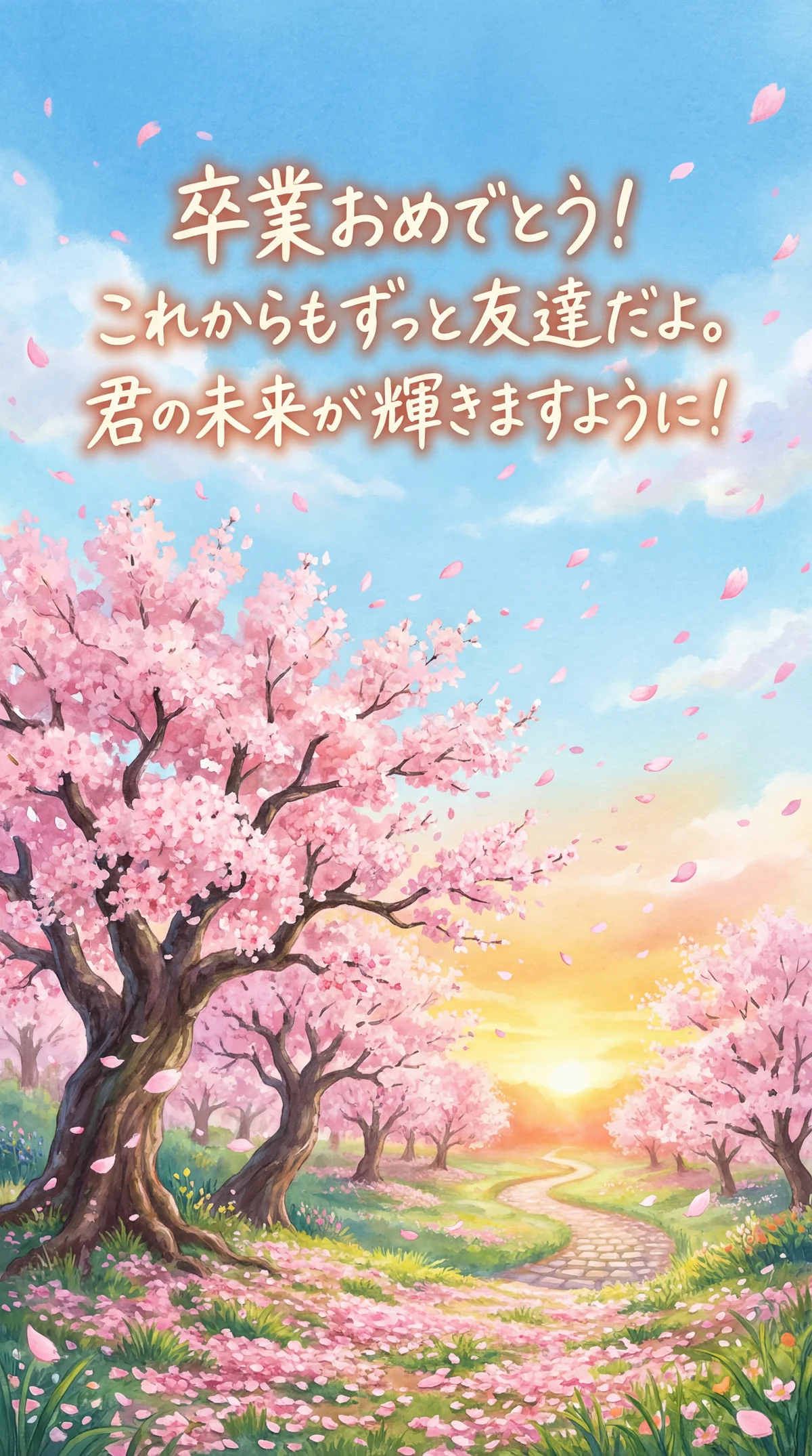 卒業のお祝いメッセージ、友人へ