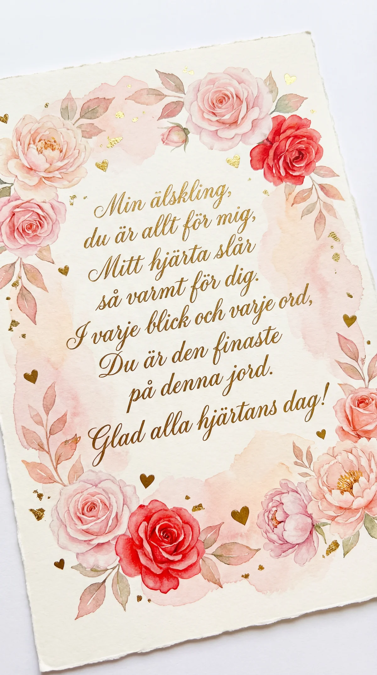 Alla hjärtans dag hälsning till älskling