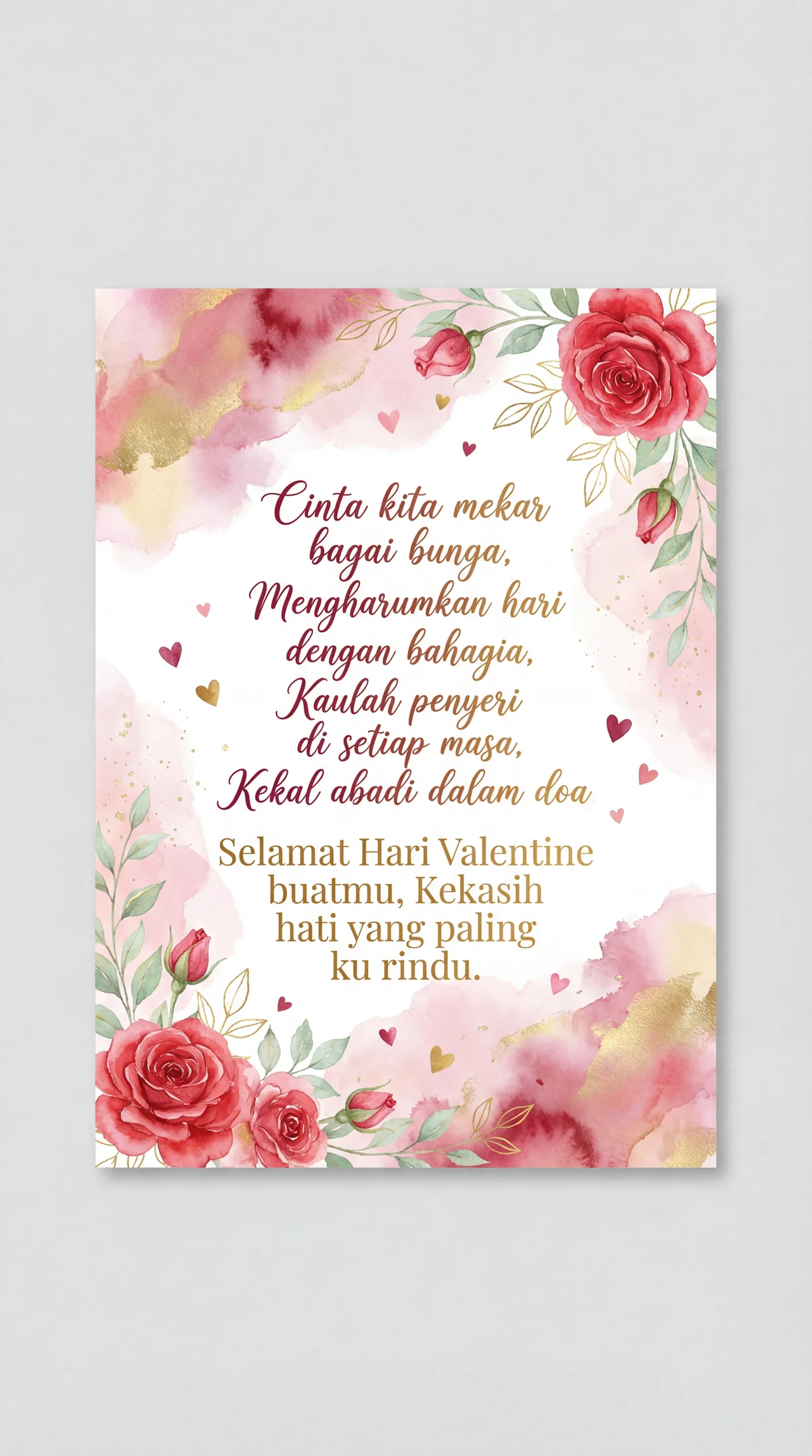 kad ucapan Hari Valentine untuk kekasih