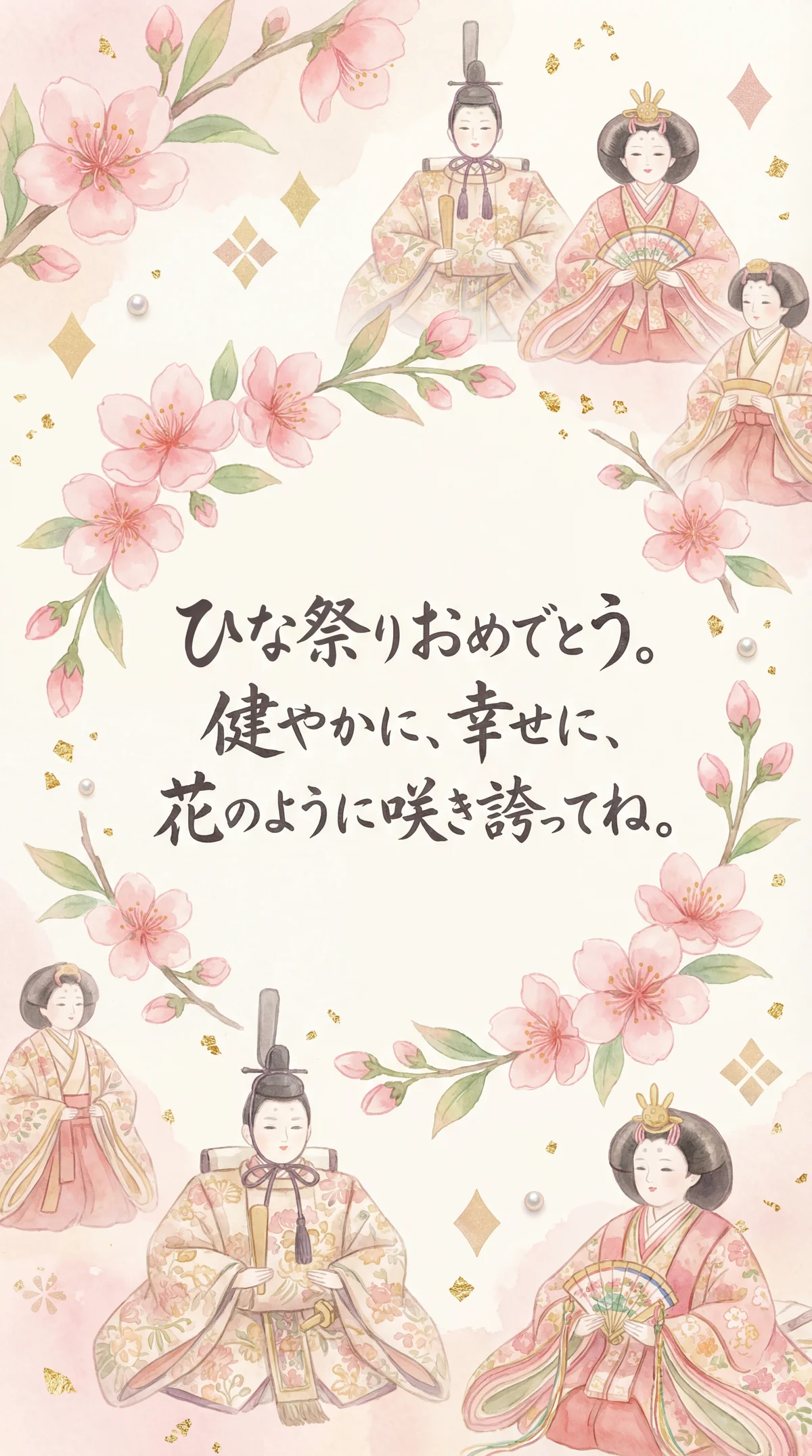 大切な娘へ、健やかな成長を願うひな祭りのお祝いメッセージ