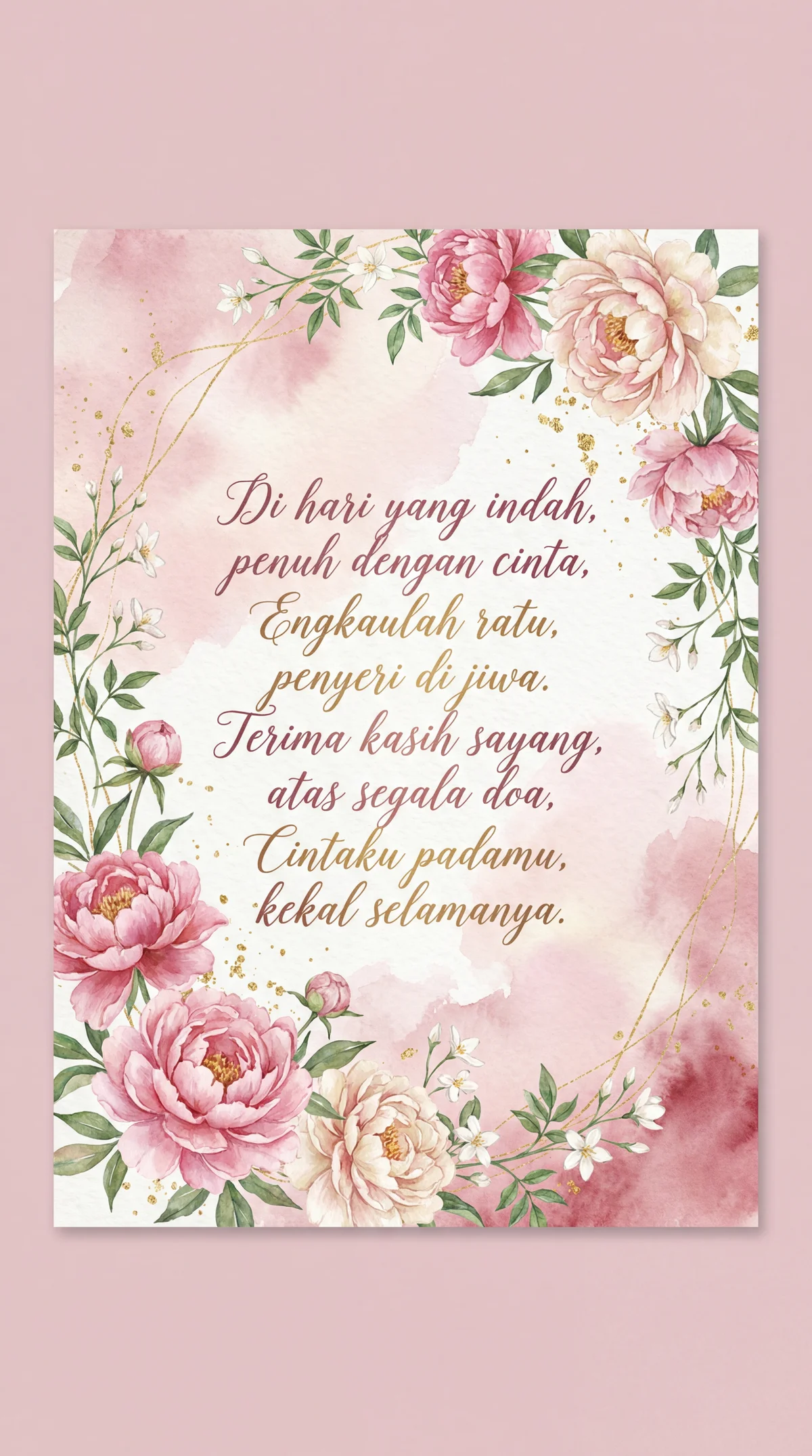 Ucapan Hari Kekasih romantis untuk isteri tersayang