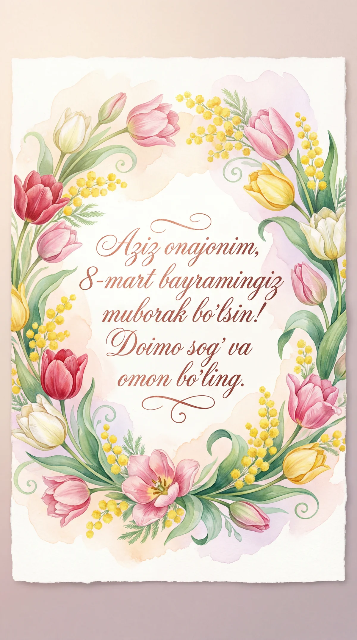 Onajonimga 8-Mart bayrami bilan eng samimiy tabriklarim