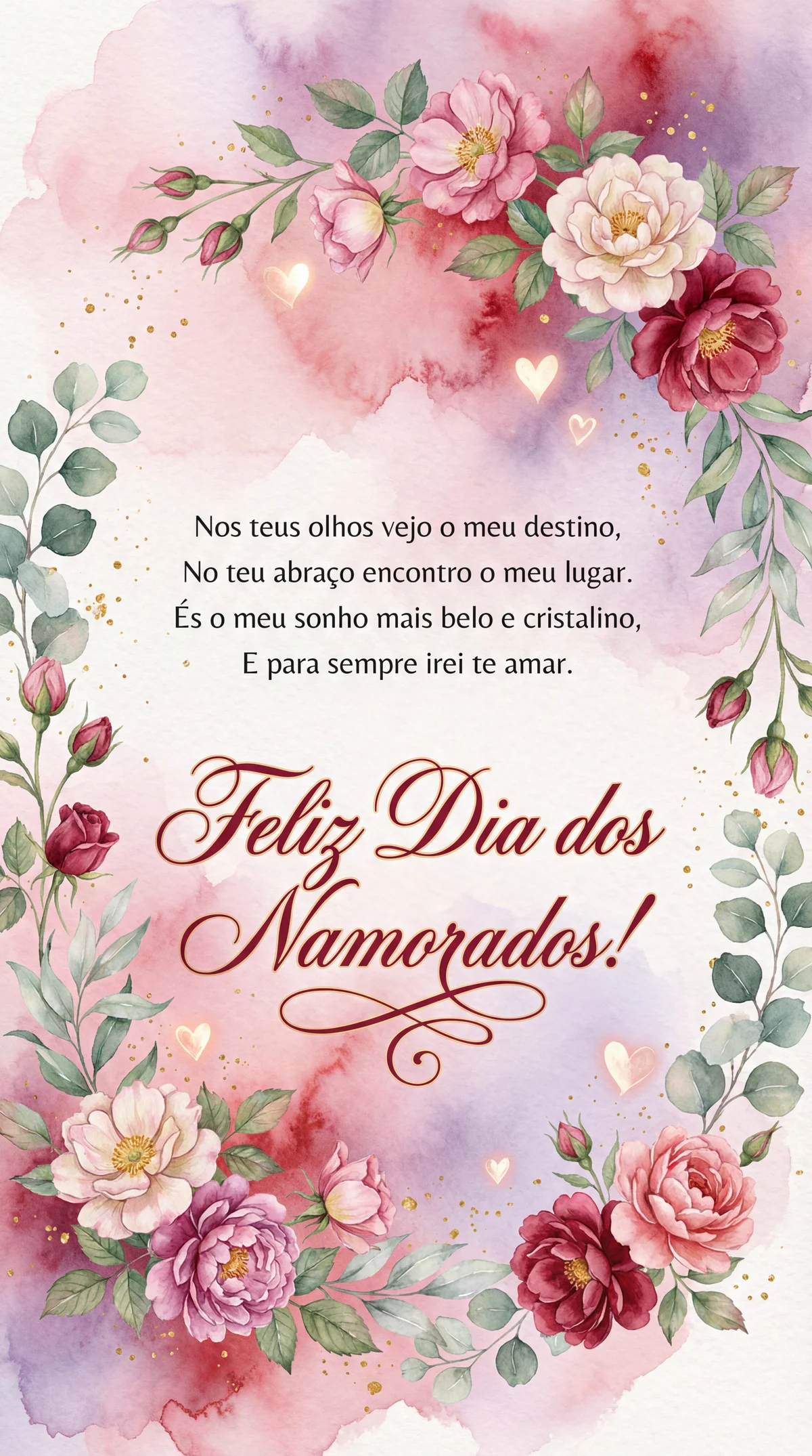 Mensagem romântica de Dia dos Namorados para a minha namorad...