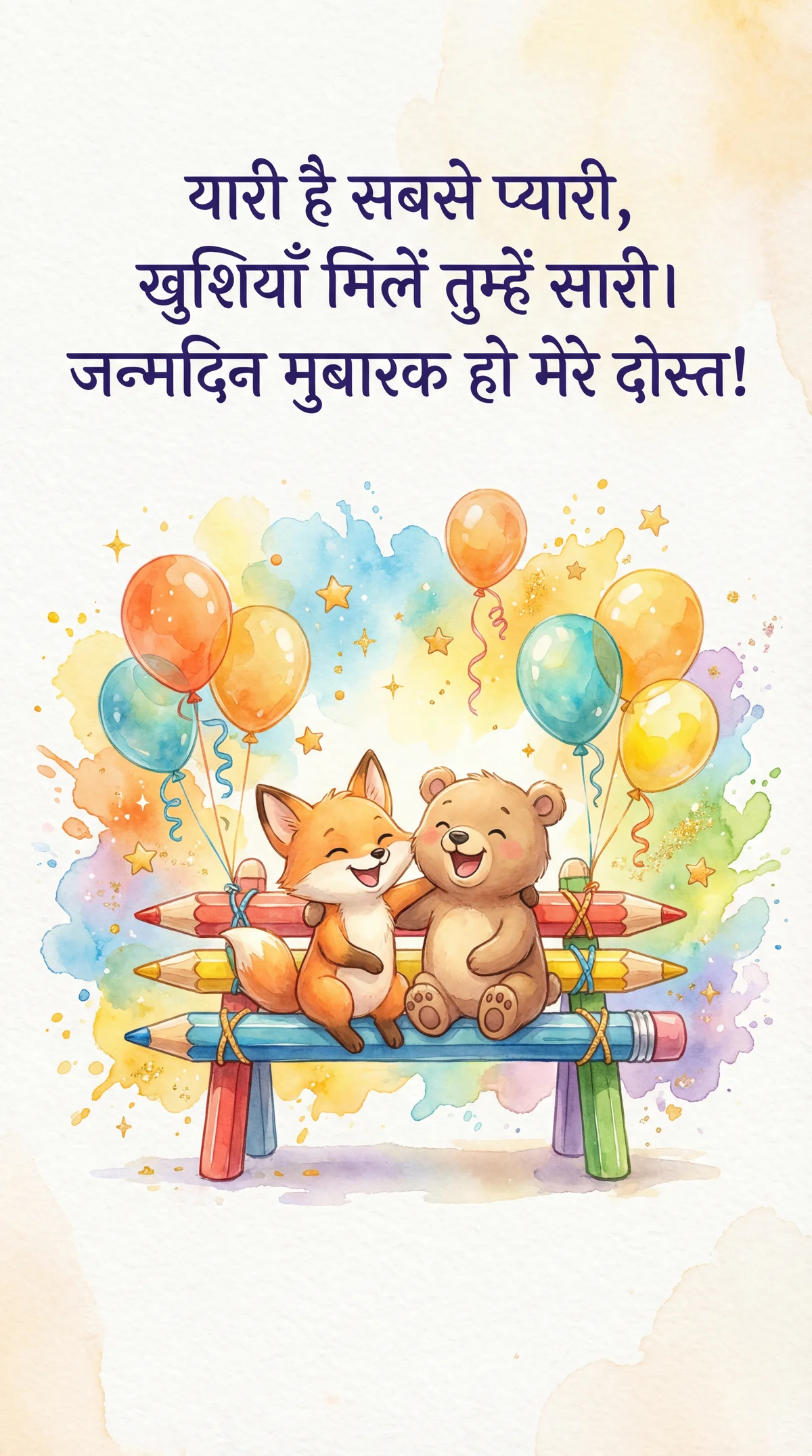 दोस्त के जन्मदिन पर बधाई कार्ड