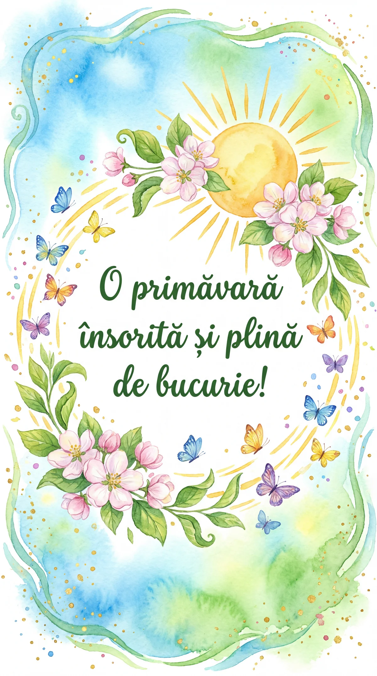 felicitări de primăvară pentru o zi însorită