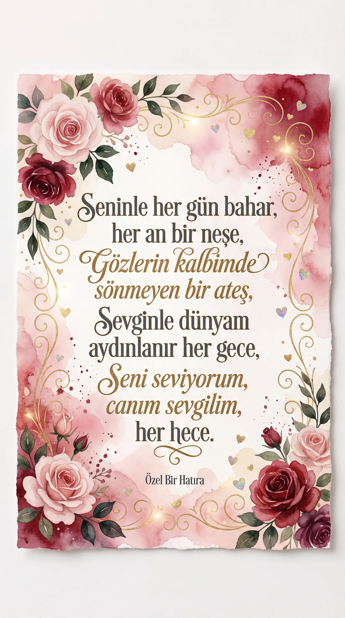 Sevgiliye Sevgililer Günü kartı mesajı