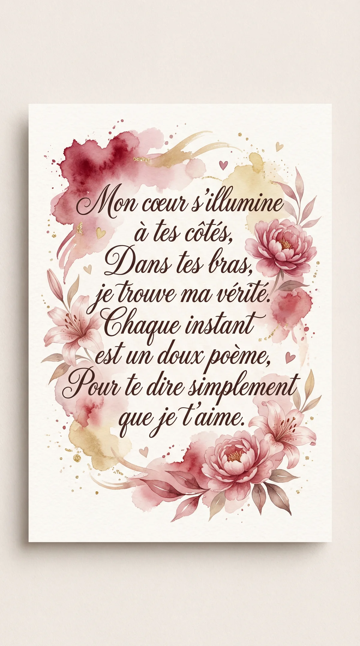 Carte de Saint-Valentin pour mon amour