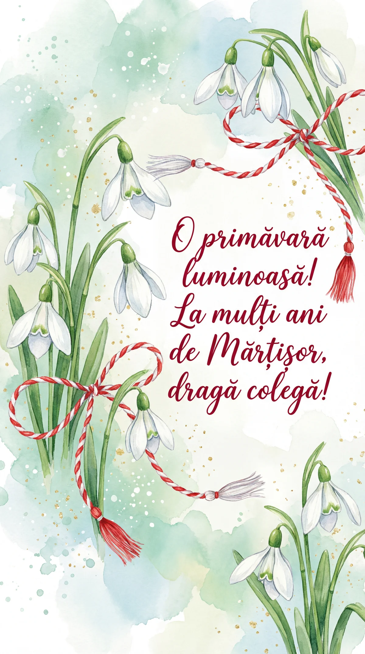 Felicitare de Mărțișor pentru o colegă dragă