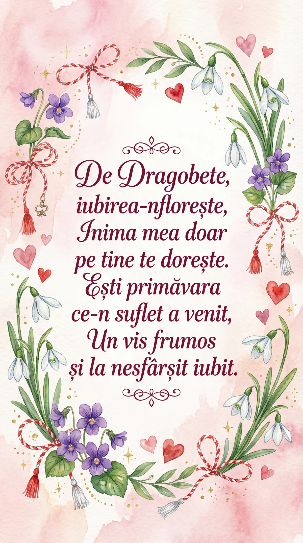 Mesaj de Dragobete pentru persoana iubită