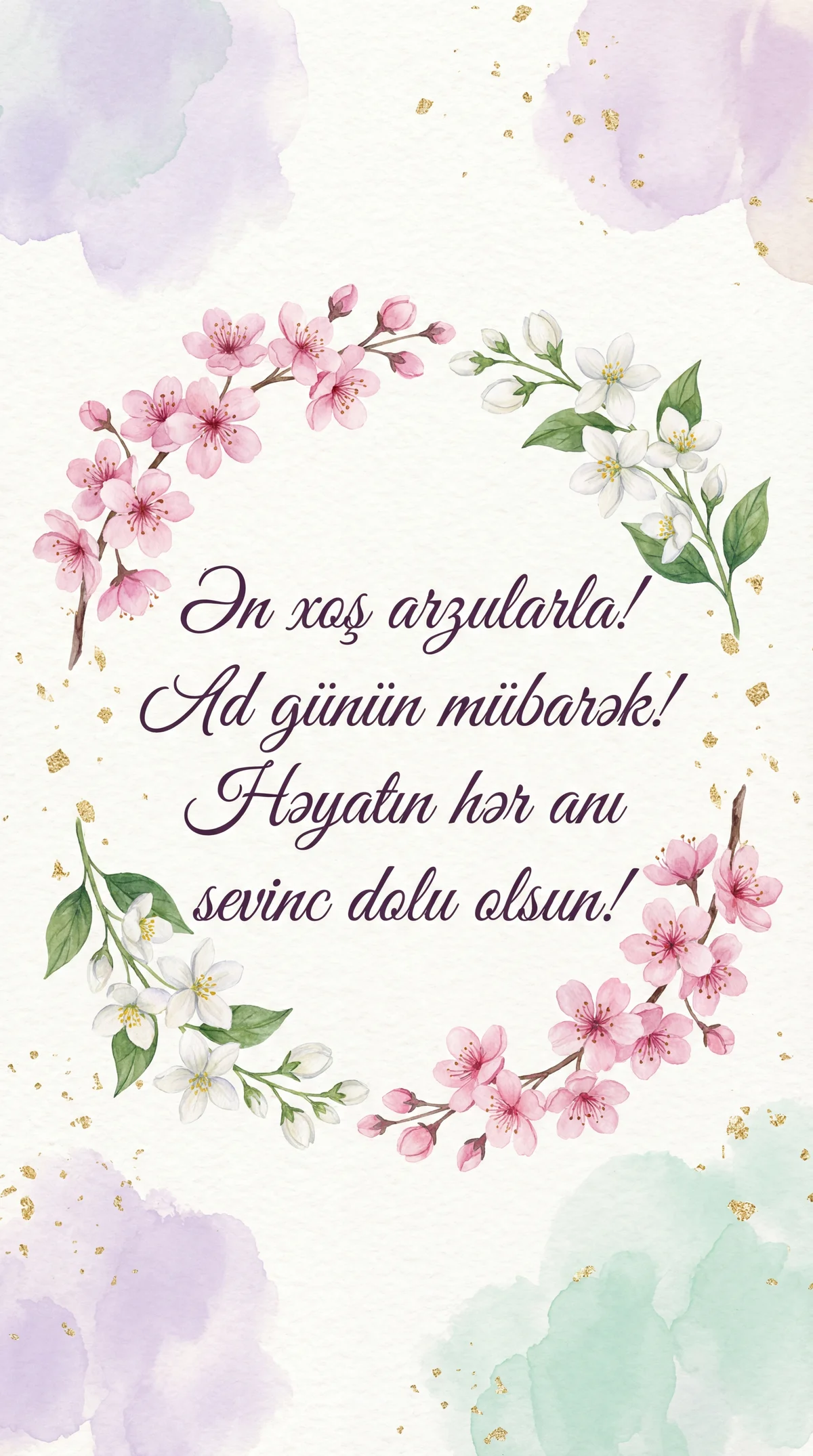 Ən xoş arzularla! Ad günün mübarək!