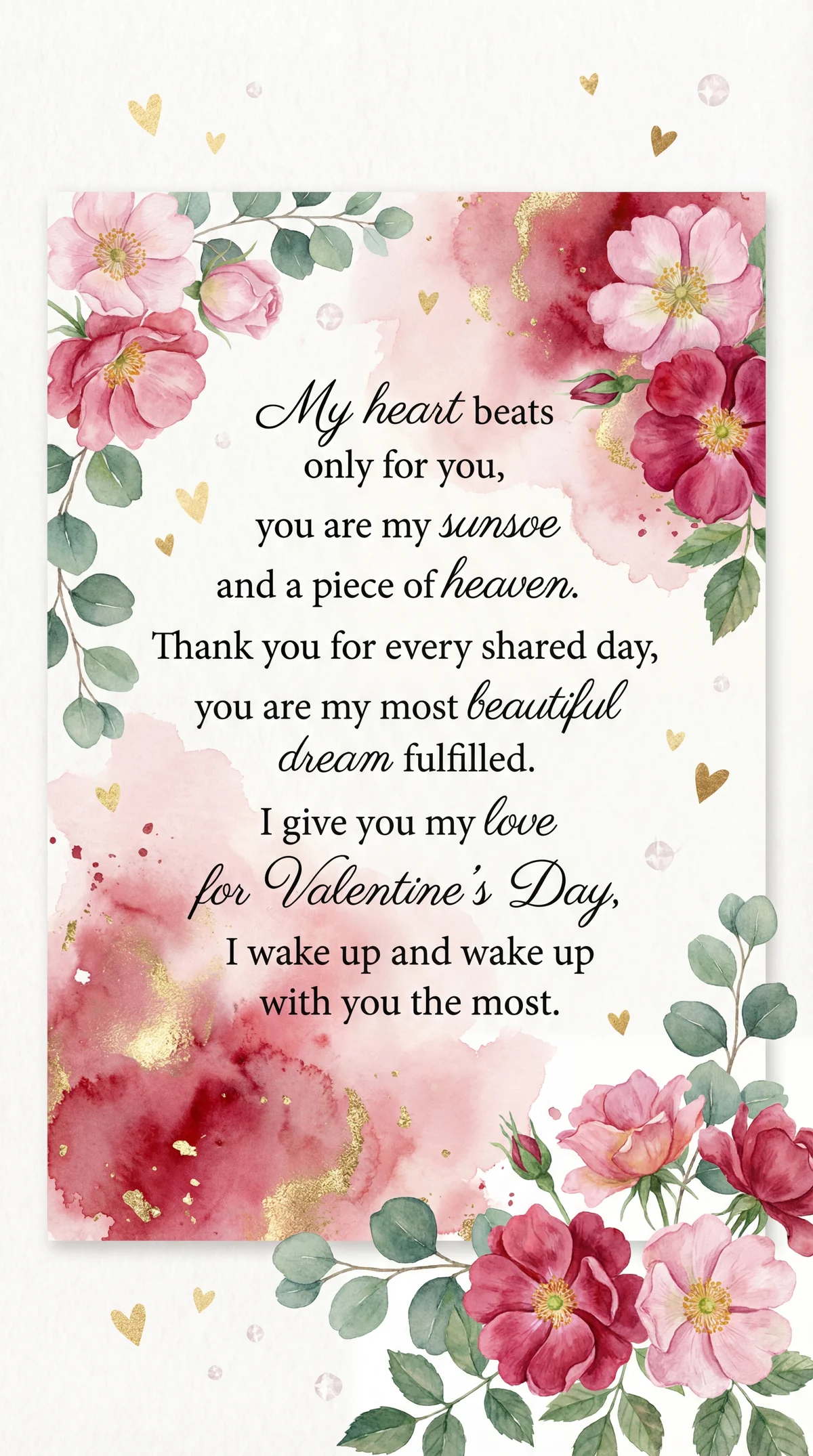 Přání k Valentýnu pro milovanou osobu