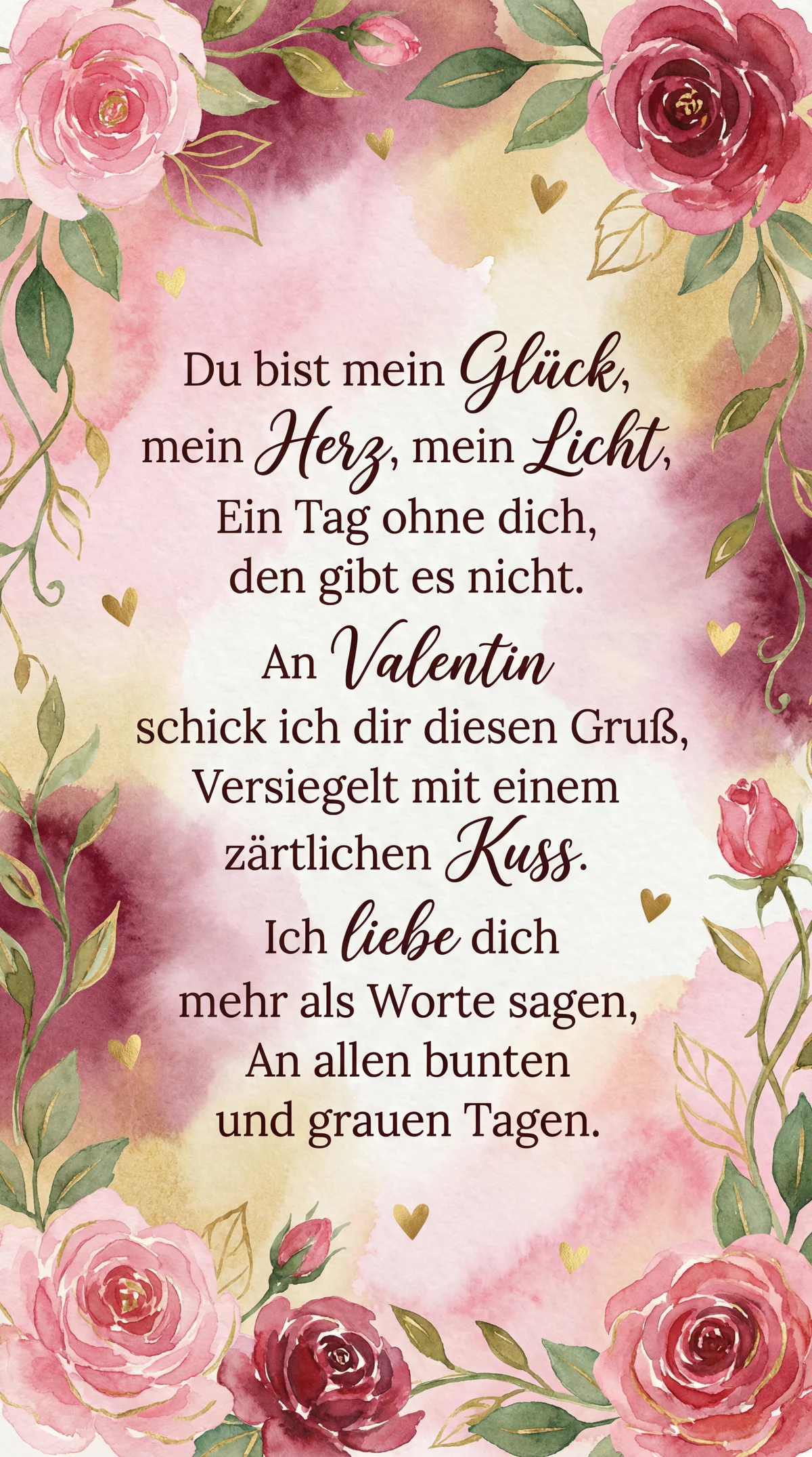 Valentinstag Gruß für meinen Schatz