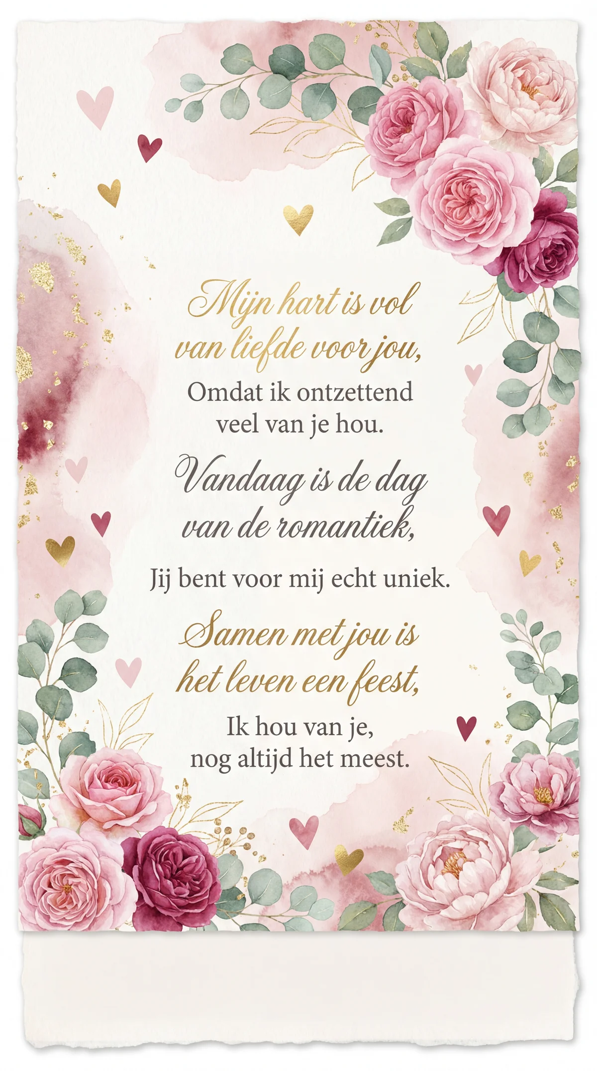 Valentijnsdag kaartje voor mijn liefste