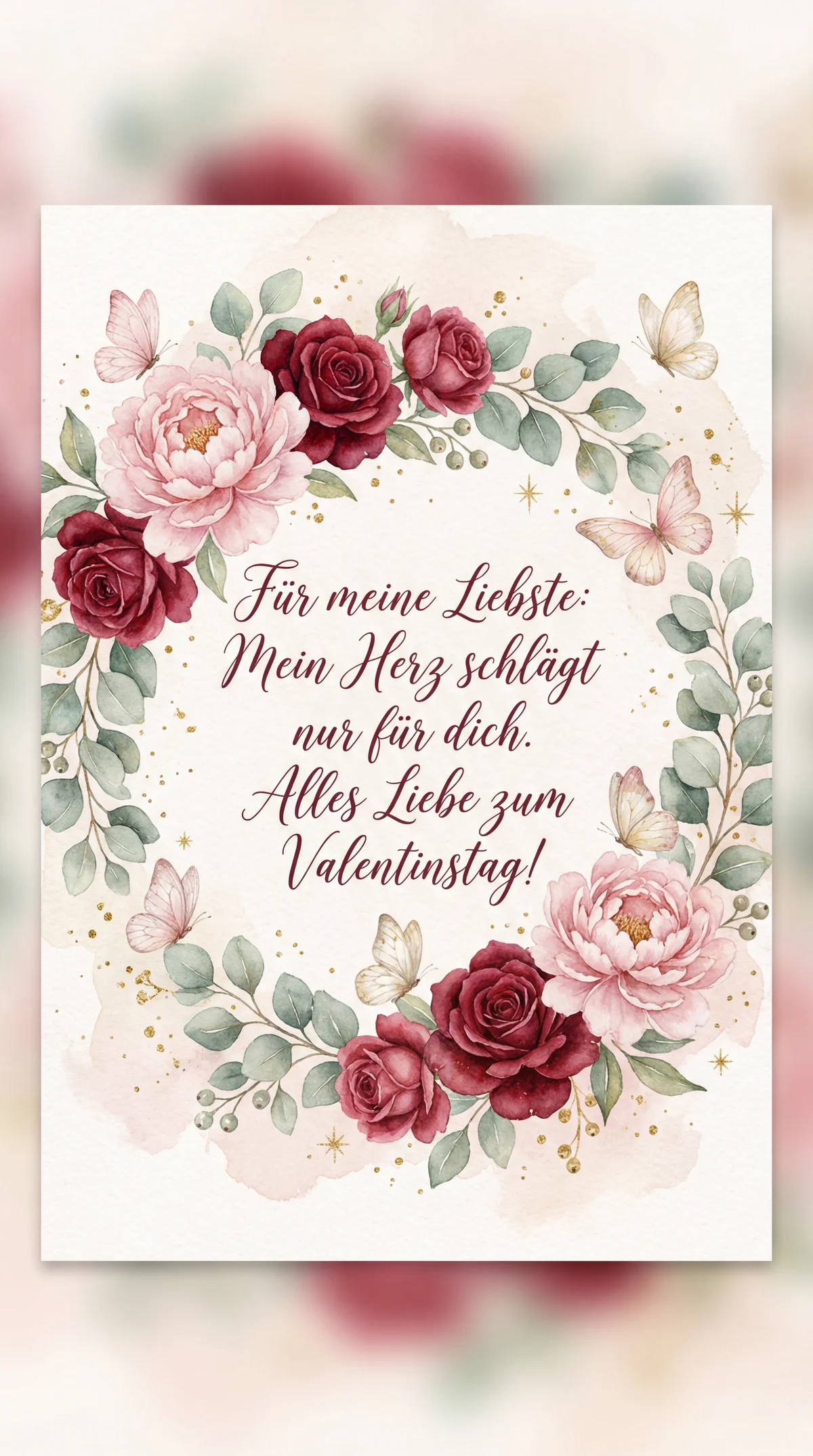 Herzliche Valentinstagsgrüße für meine Liebste