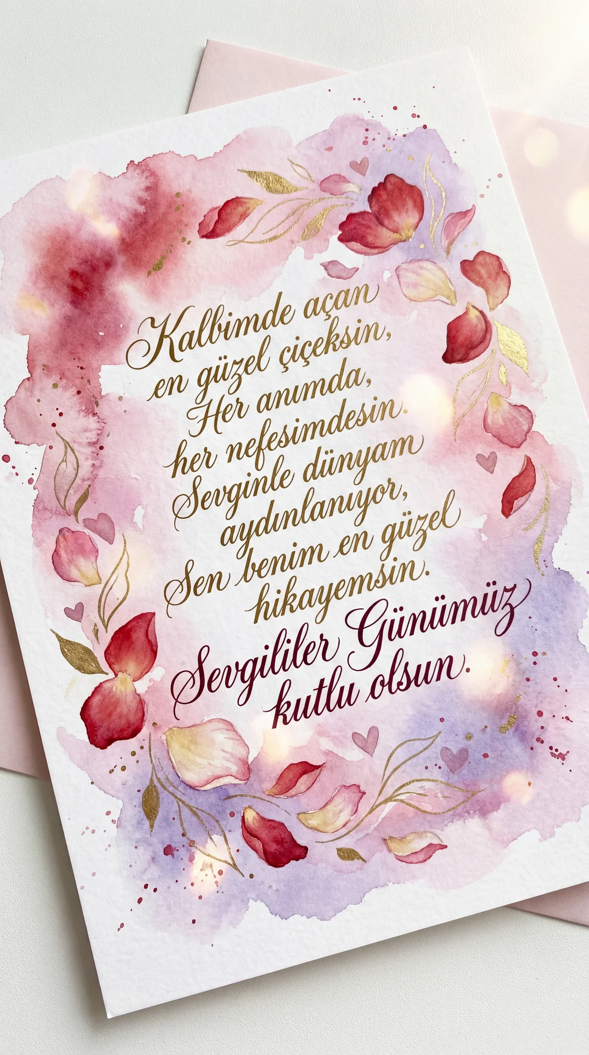 Sevgililer Günü için romantik kutlama mesajı