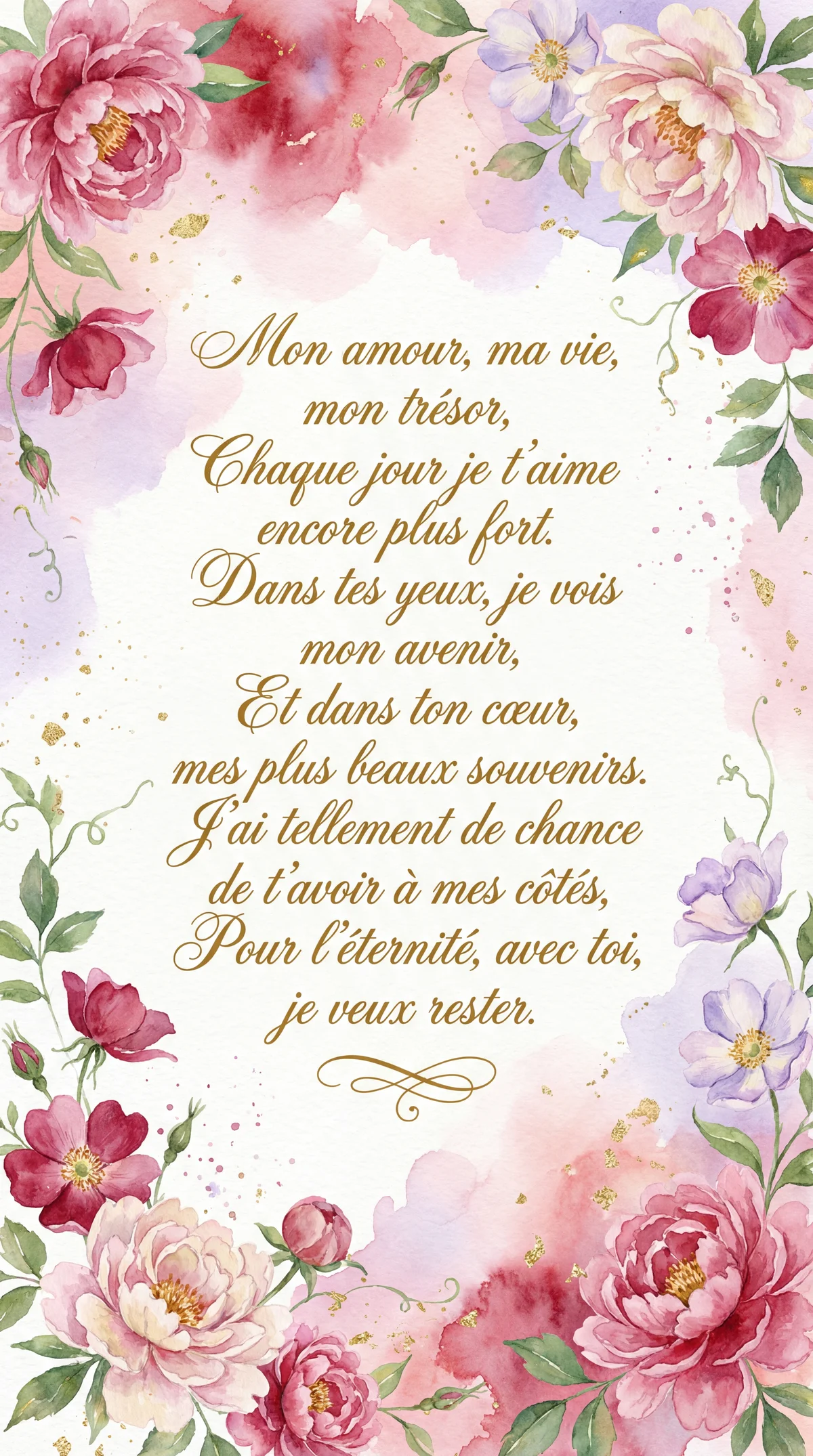 Carte de Saint-Valentin romantique pour ma femme