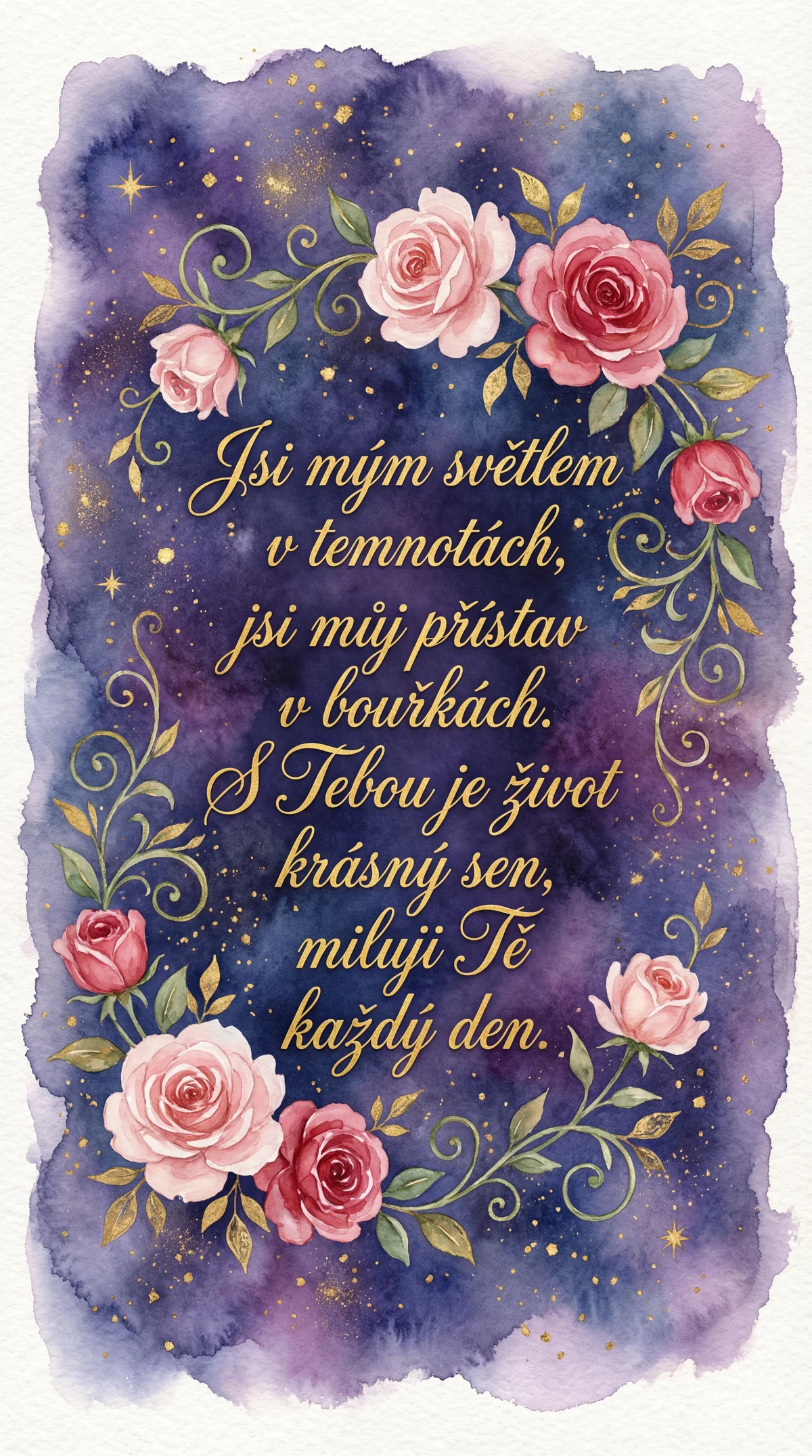 Romantické přání k Valentýnu pro partnera