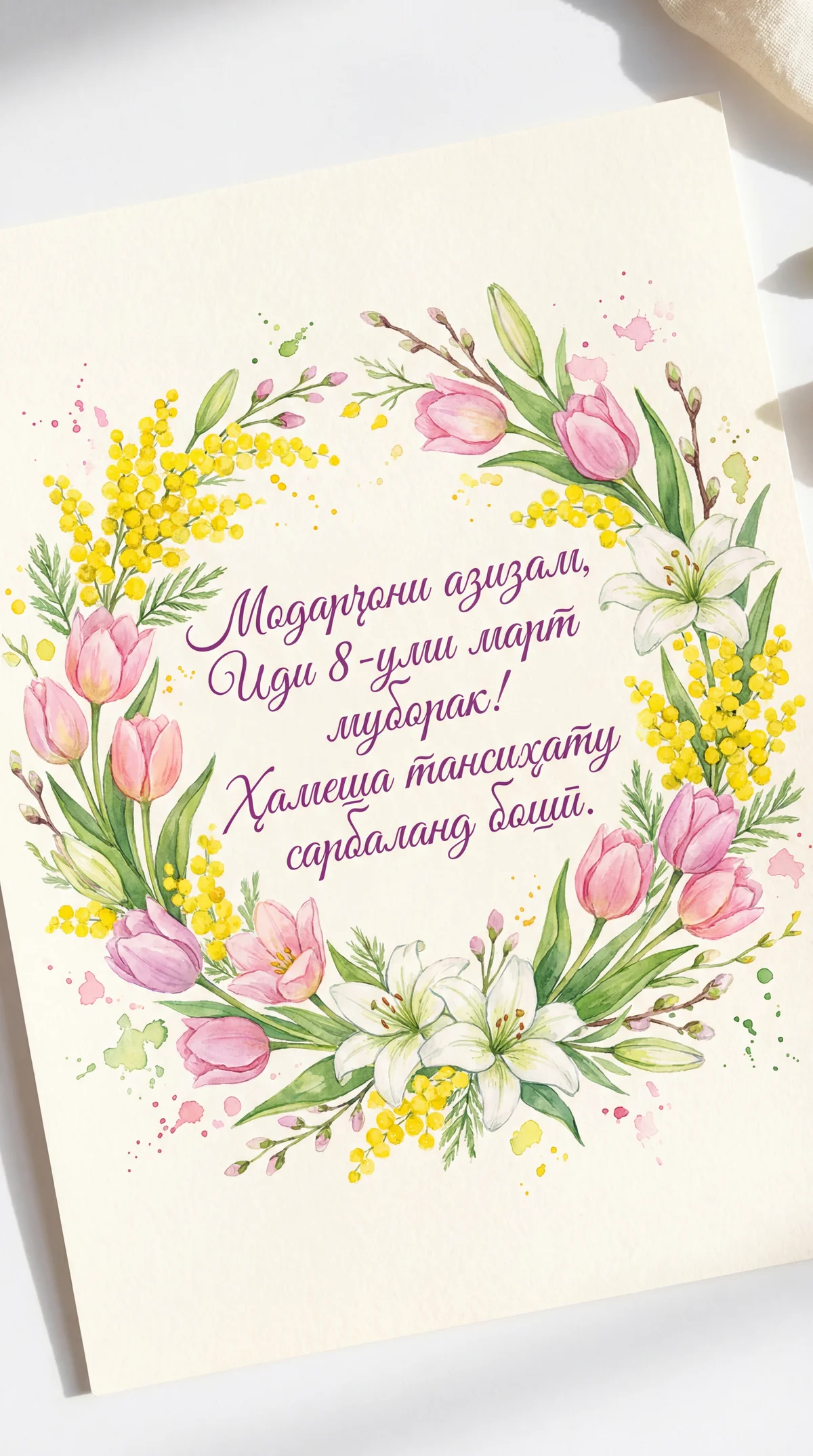 Табрикоти рӯзи занон барои модар