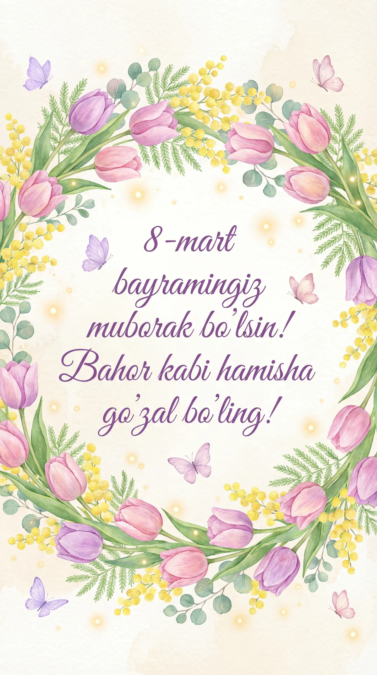 8 mart ayollar bayrami tabriklari