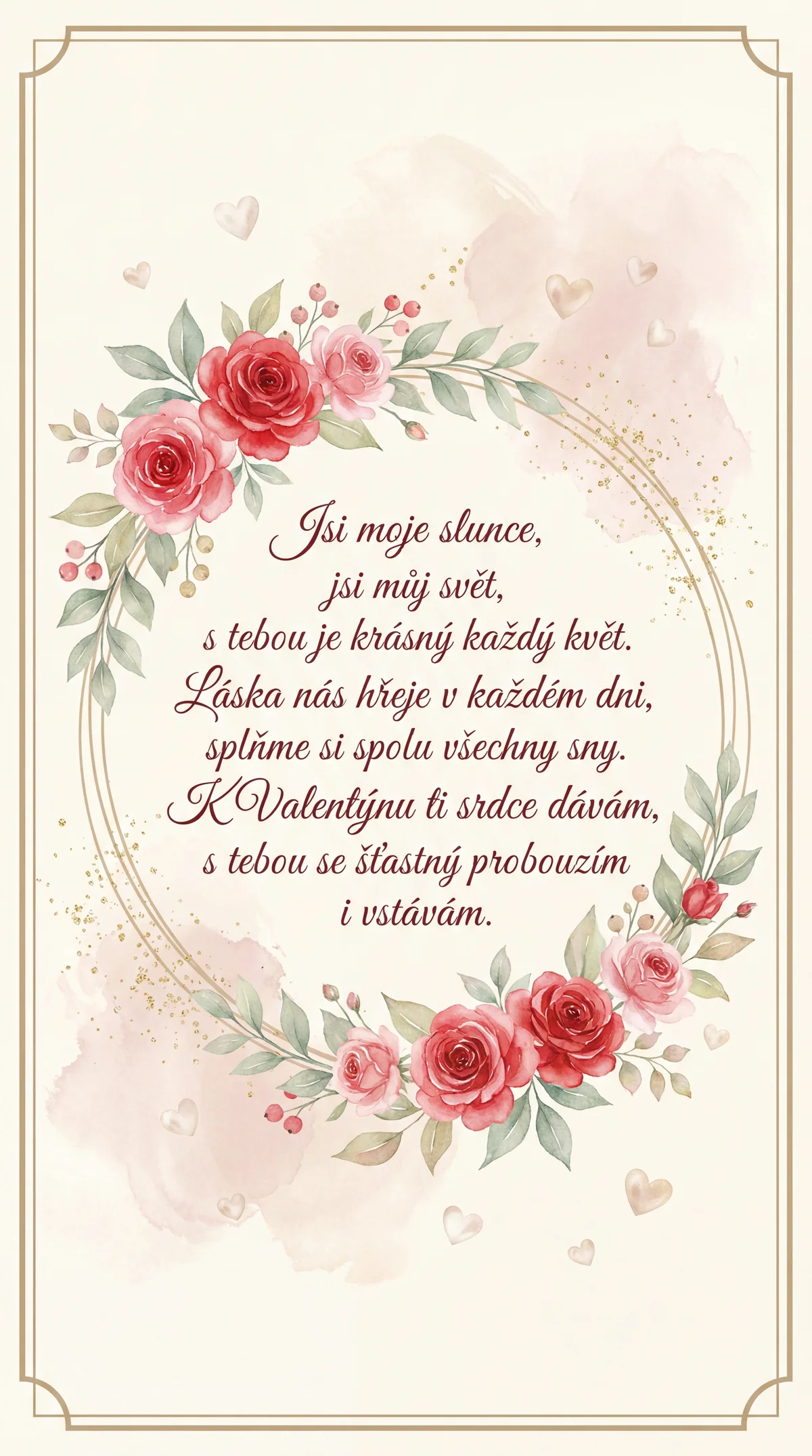 Přání k Valentýnu pro mou lásku
