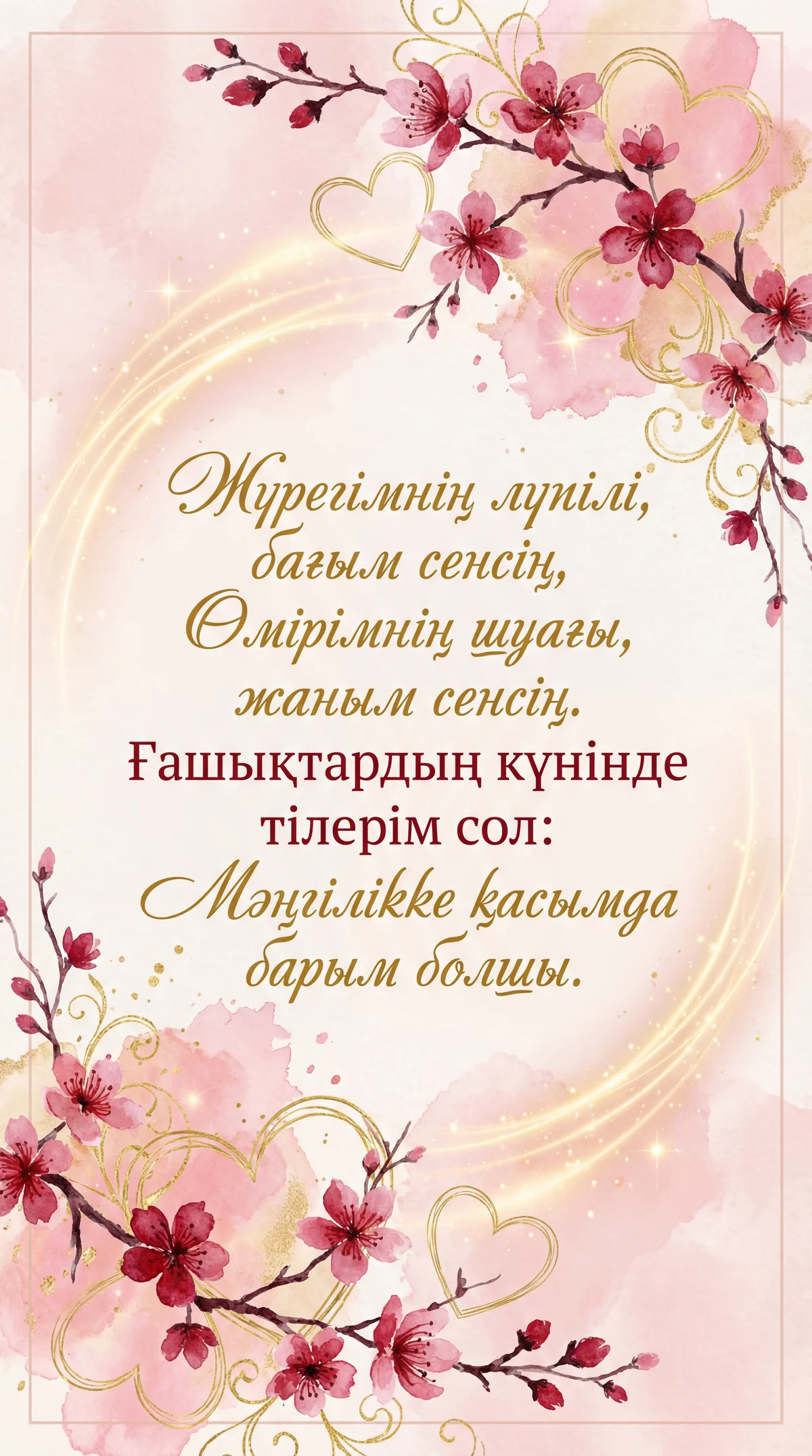 Сүйіктіме Ғашықтар күніне тілек