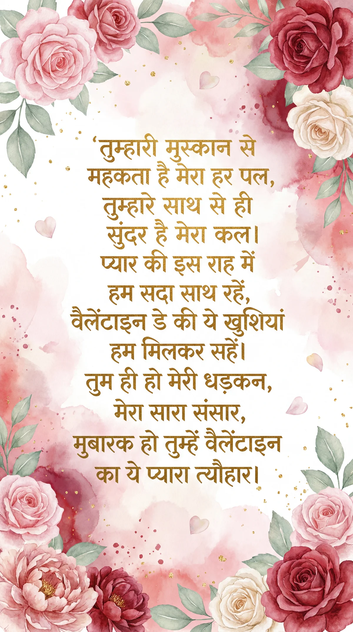 वैलेंटाइन डे पर प्रिय के लिए शुभकामना संदेश