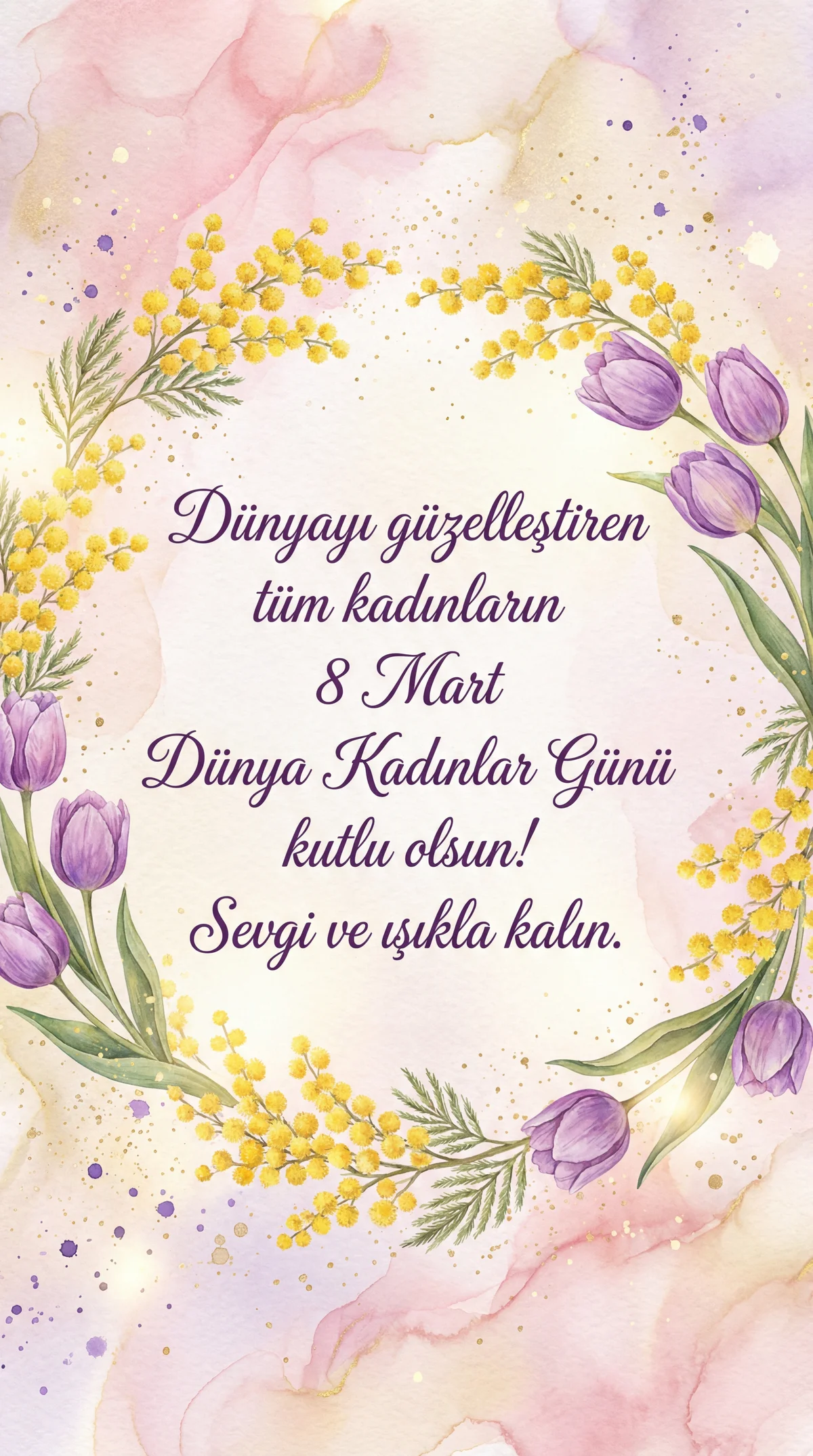 8 Mart Dünya Kadınlar Günü için tebrik kartı metni