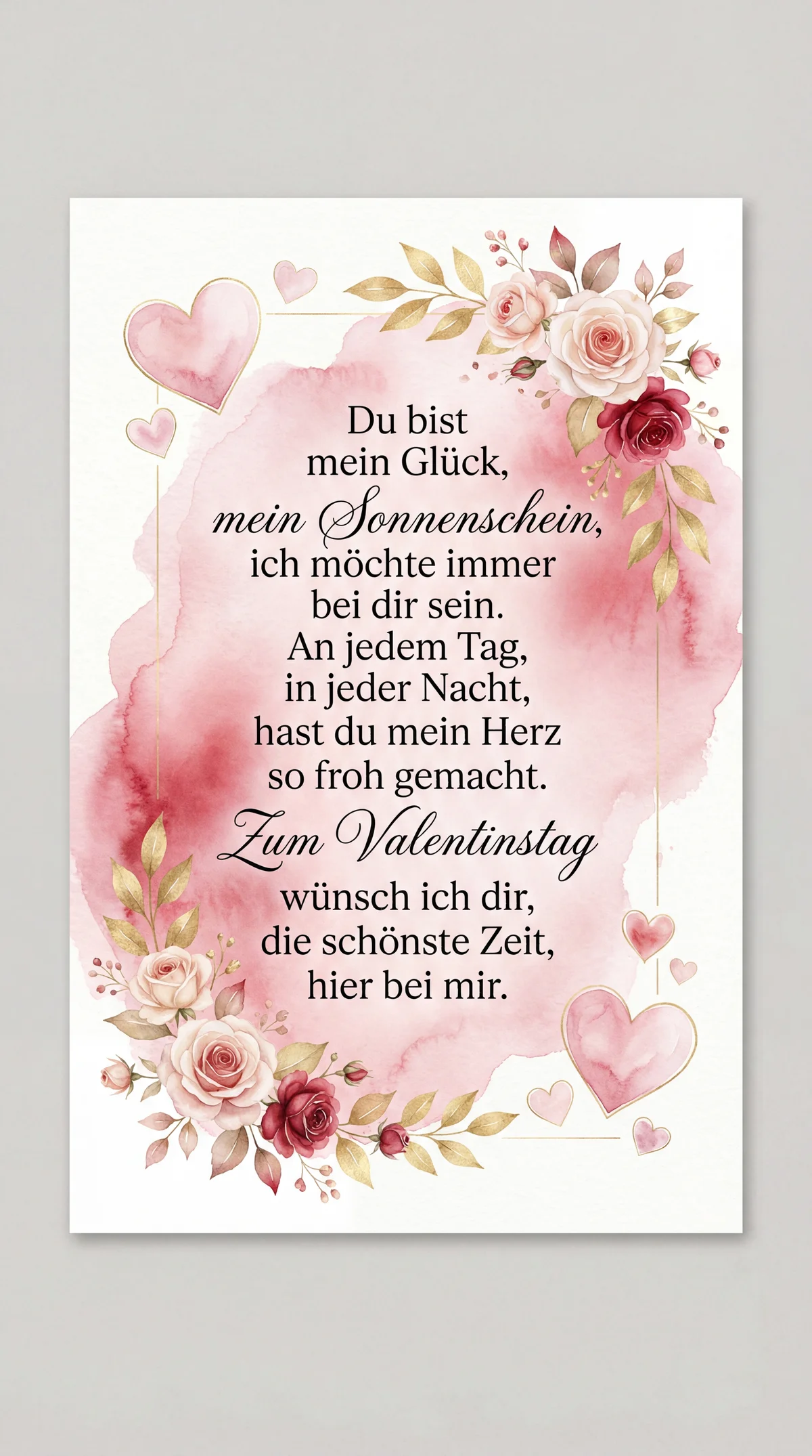 Romantische Valentinstagsgrüße für meinen Schatz