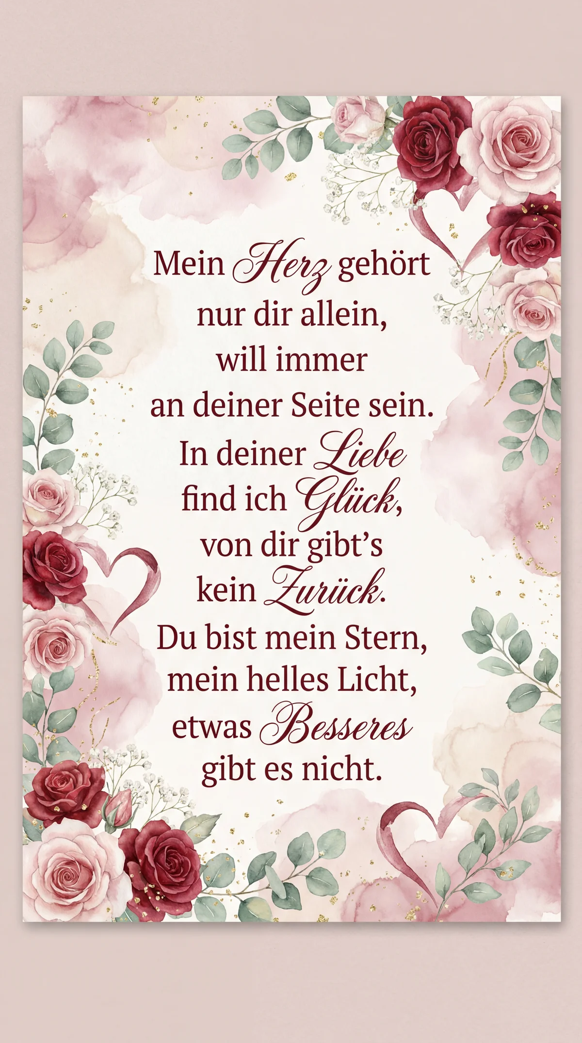 Grußkarte zum Valentinstag für meine Liebste