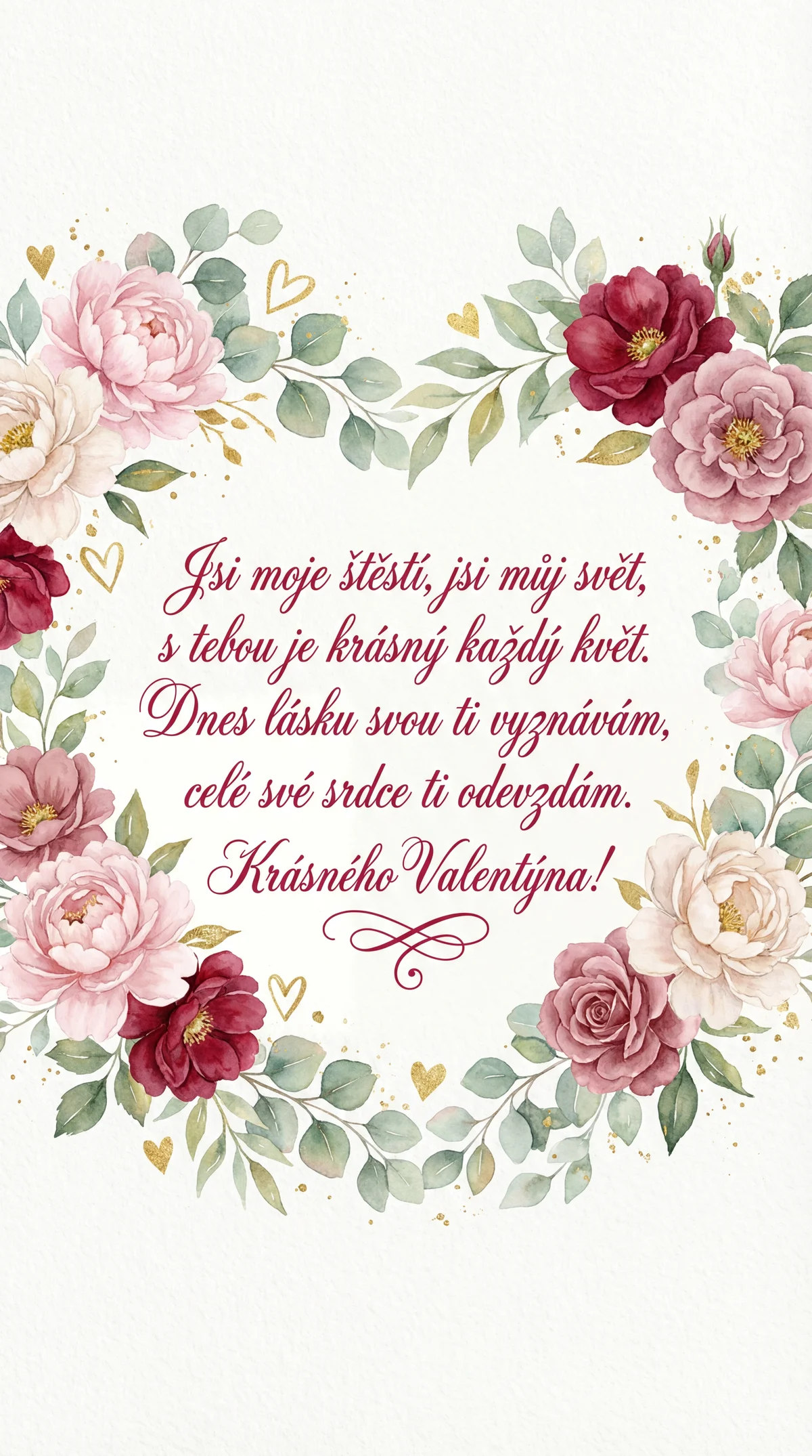 přání k Valentýnu pro mou lásku