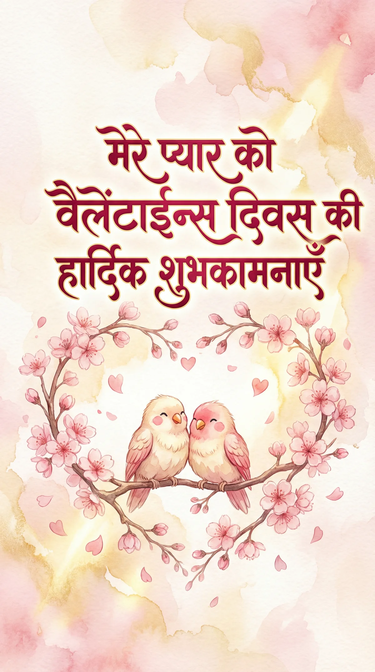 मेरे प्यार को वैलेंटाइन्स दिवस की हार्दिक शुभकामनाएँ