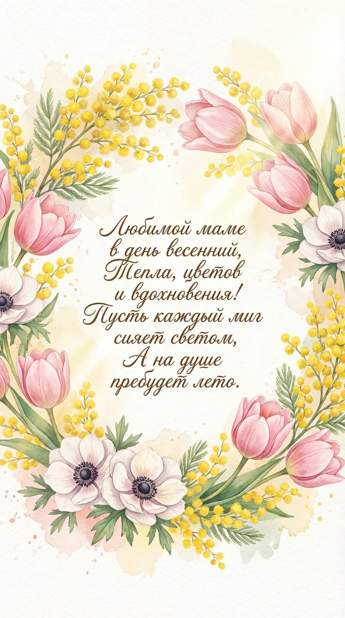 открытка с 8 Марта для мамы