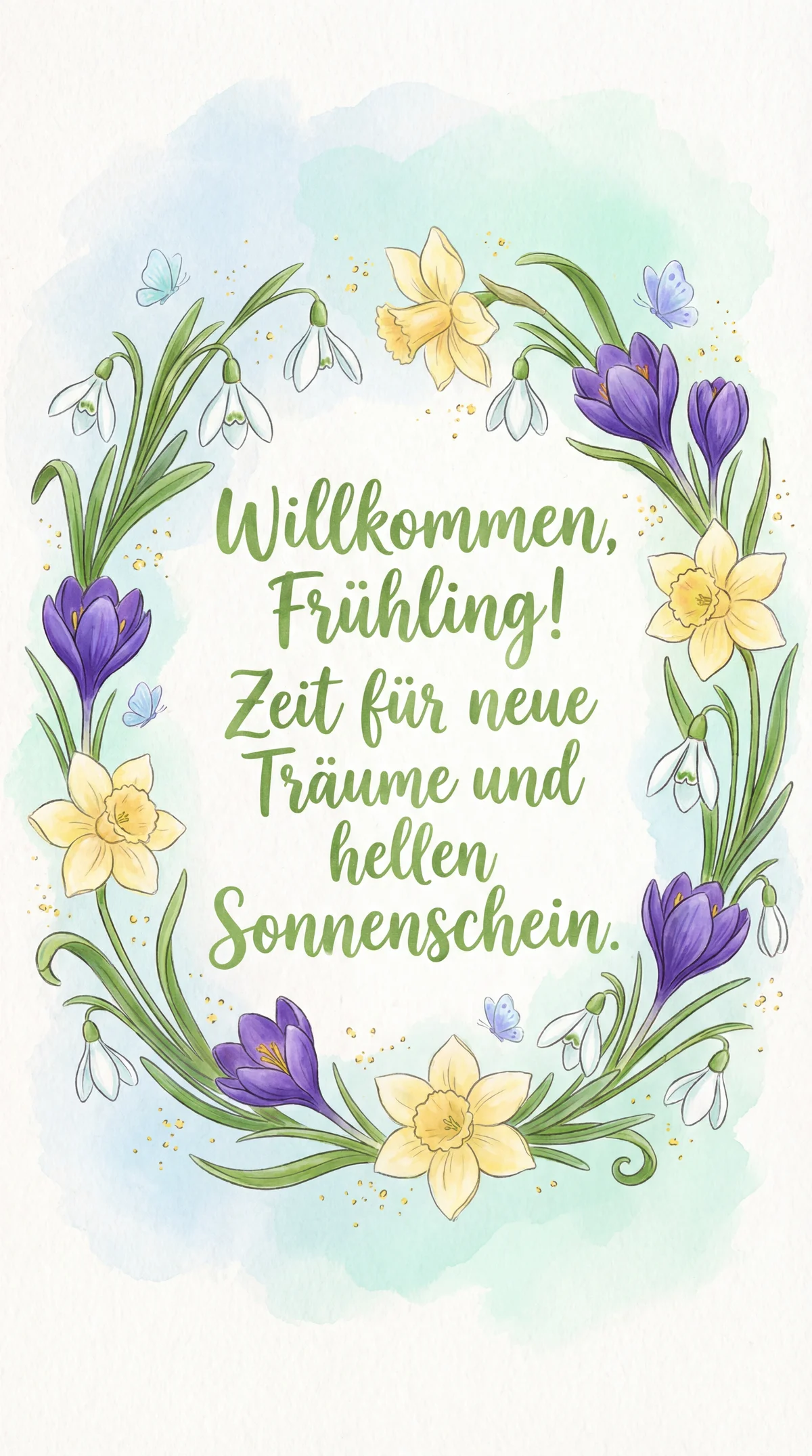 Kurzer Text für eine Grußkarte zum Frühlingsanfang