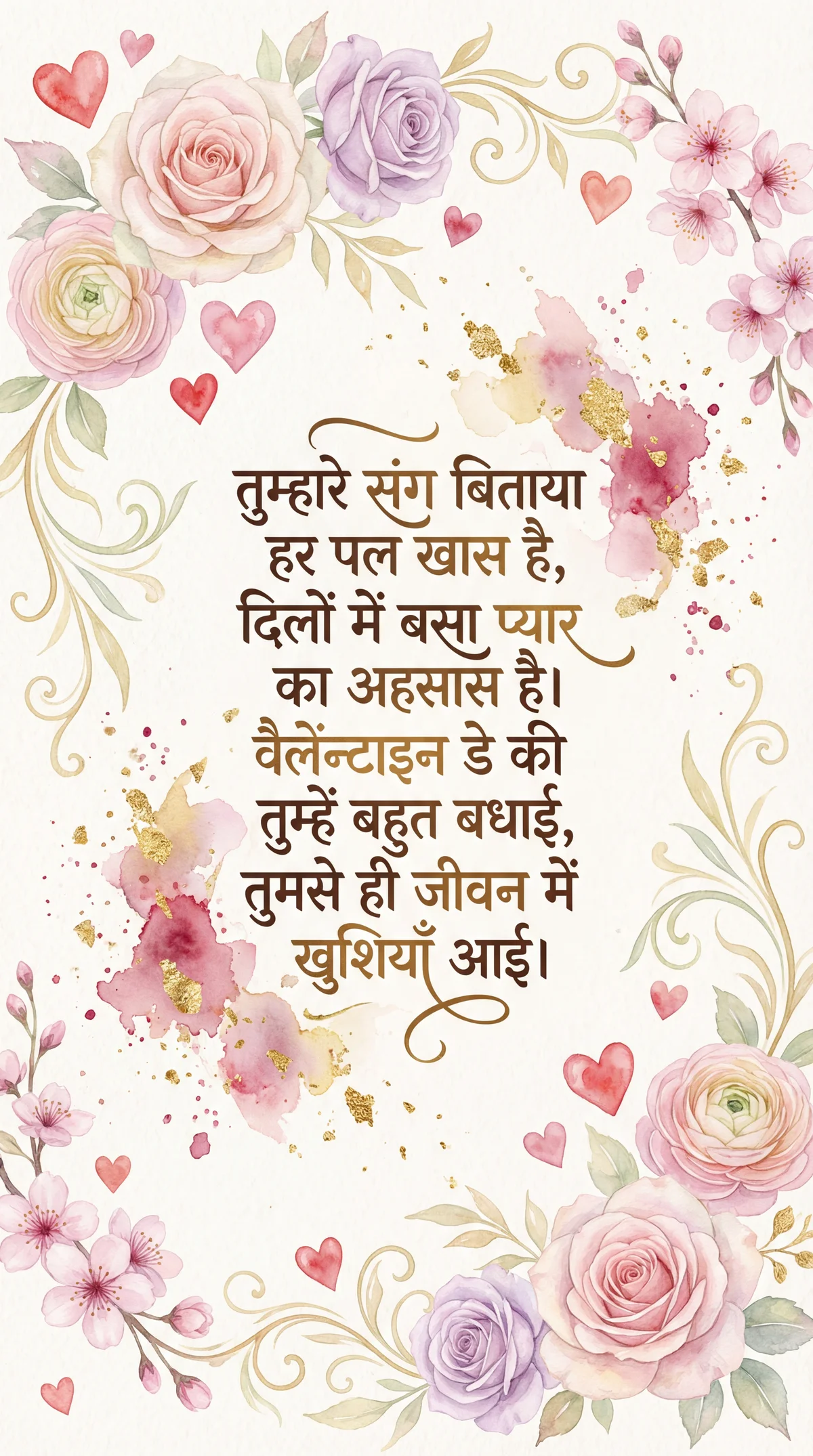 प्रिय के लिए वैलेंटाइन डे पर हार्दिक शुभकामनाएं