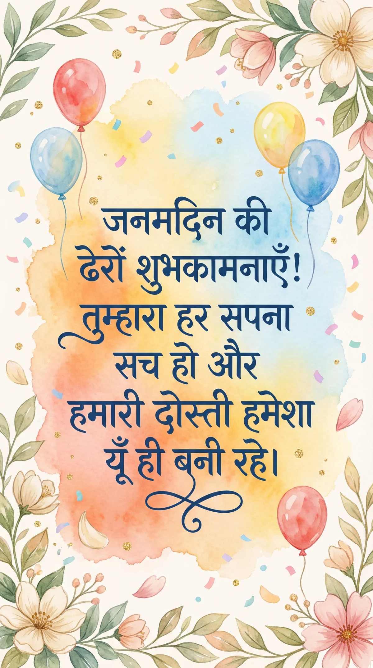 दोस्त को जन्मदिन की शुभकामनाएँ