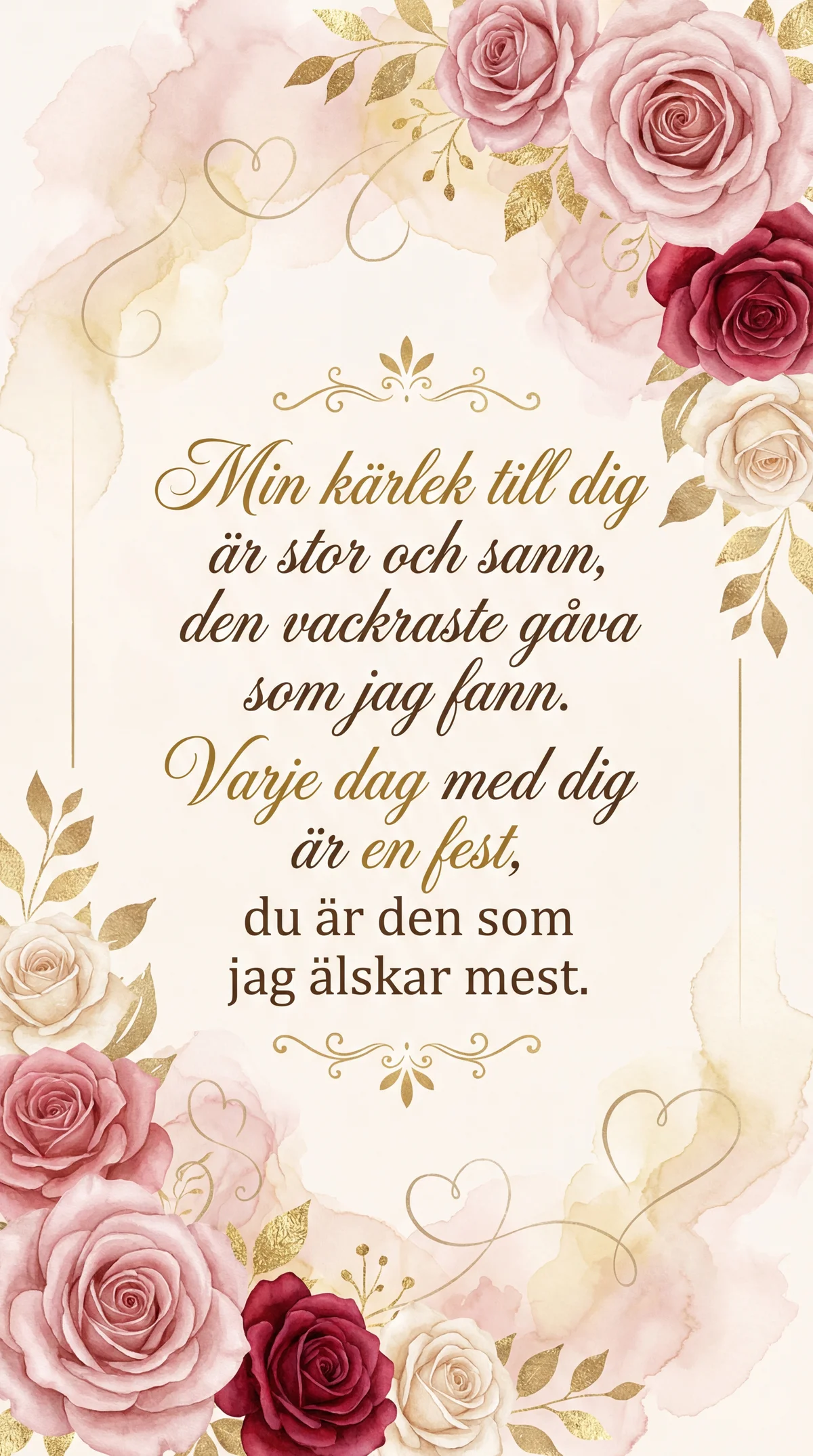 Alla hjärtans dag-hälsning till min älskade