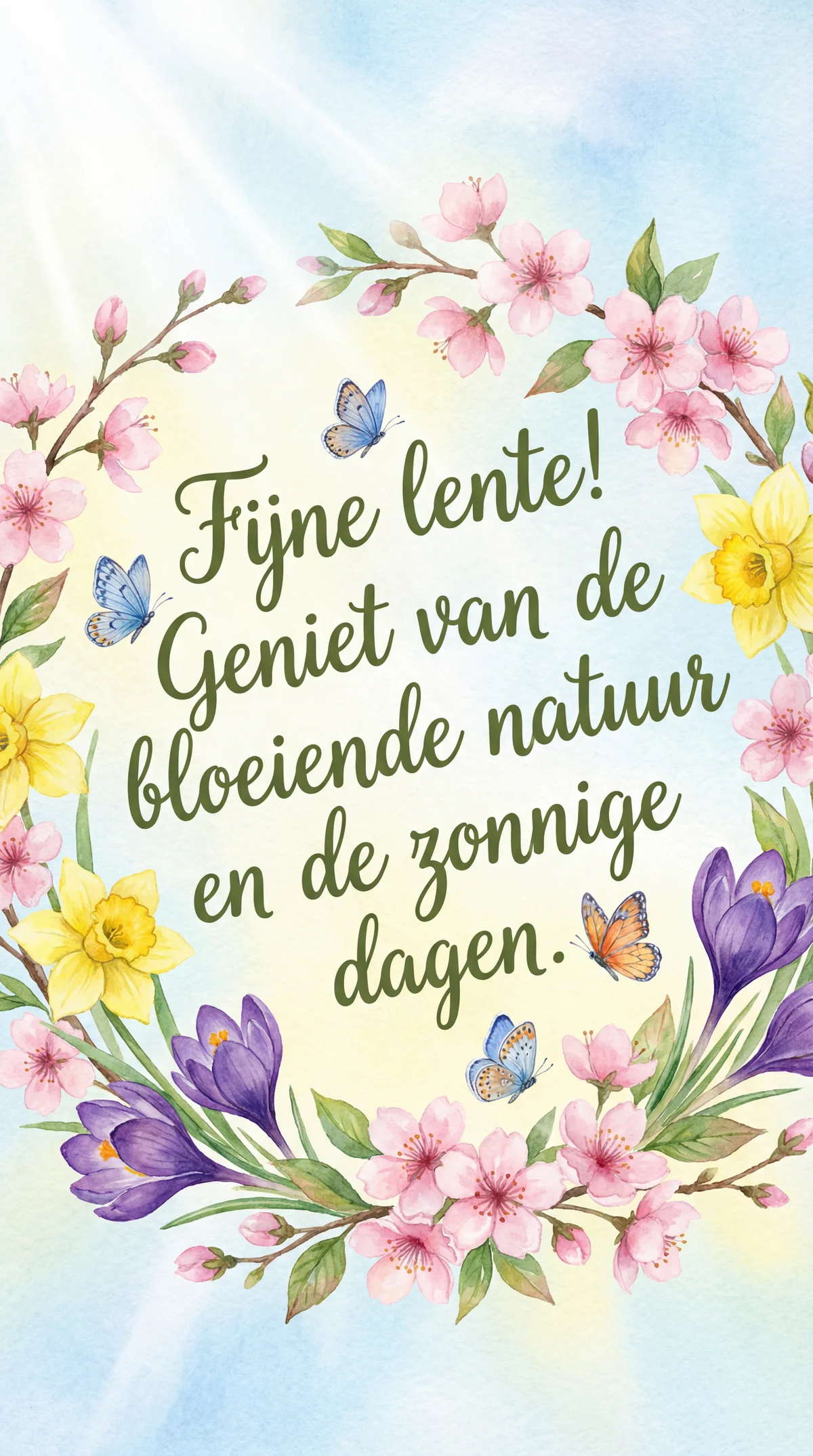 Fijne lente! Geniet van de bloeiende natuur en zonnige dagen...