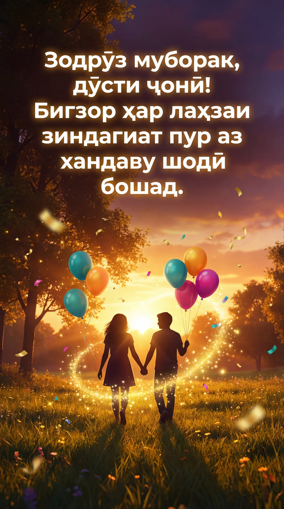 Табрикоти зодрӯз барои дӯсти наздик