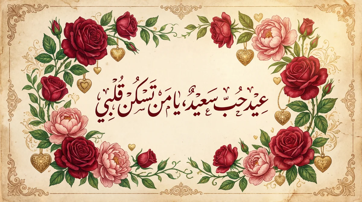 بطاقة تهنئة قصيرة بمناسبة عيد الحب