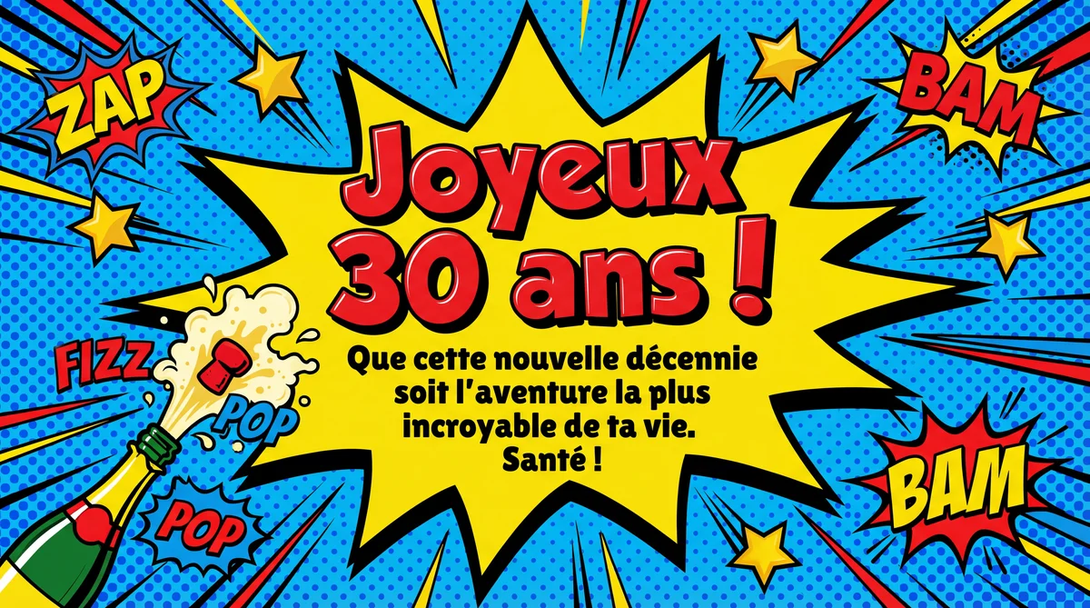 Carte d'anniversaire pour un ami fêtant ses 30 ans
