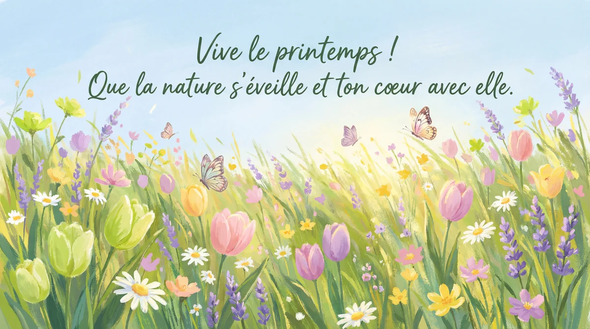 Message pour fêter l'arrivée du printemps