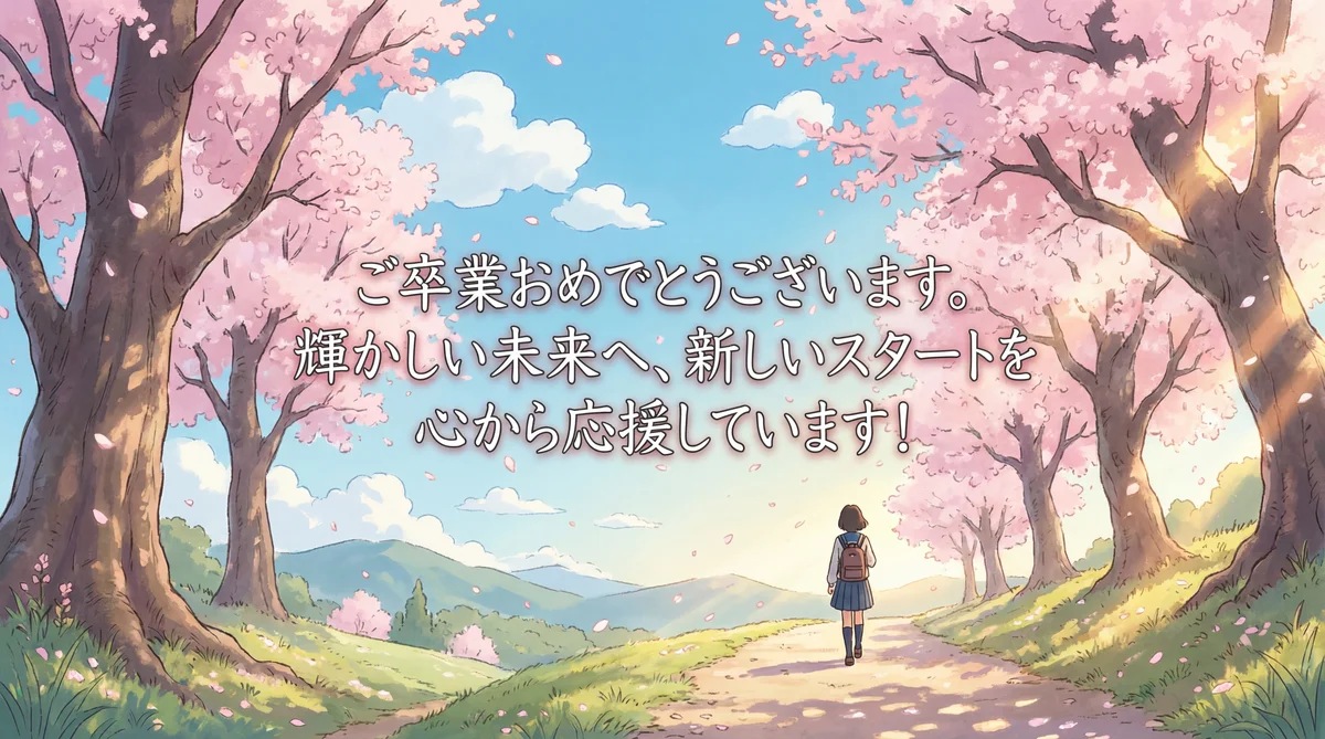 ご卒業おめでとうございます。輝かしい未来へ、新しいスタートを心から応援しています！