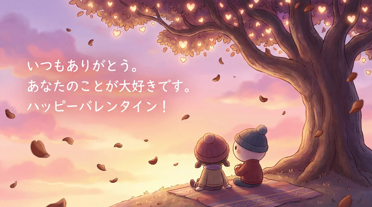 バレンタインデーに恋人に贈るメッセージカード