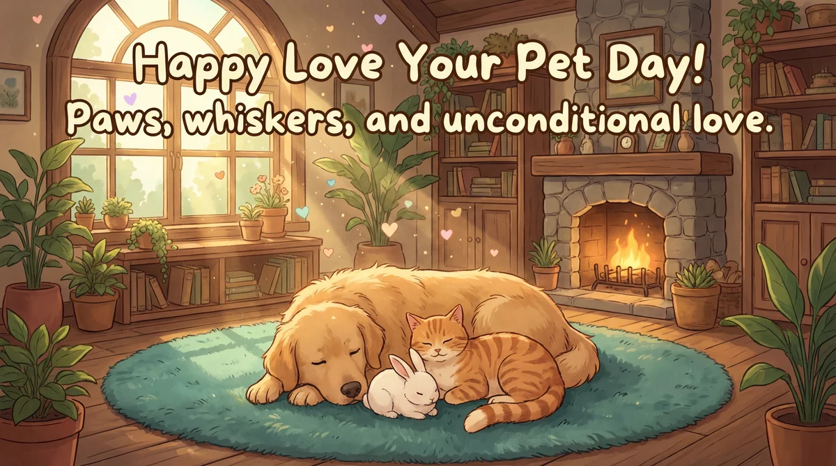 Happy Love Your Pet Day card for an animal lover