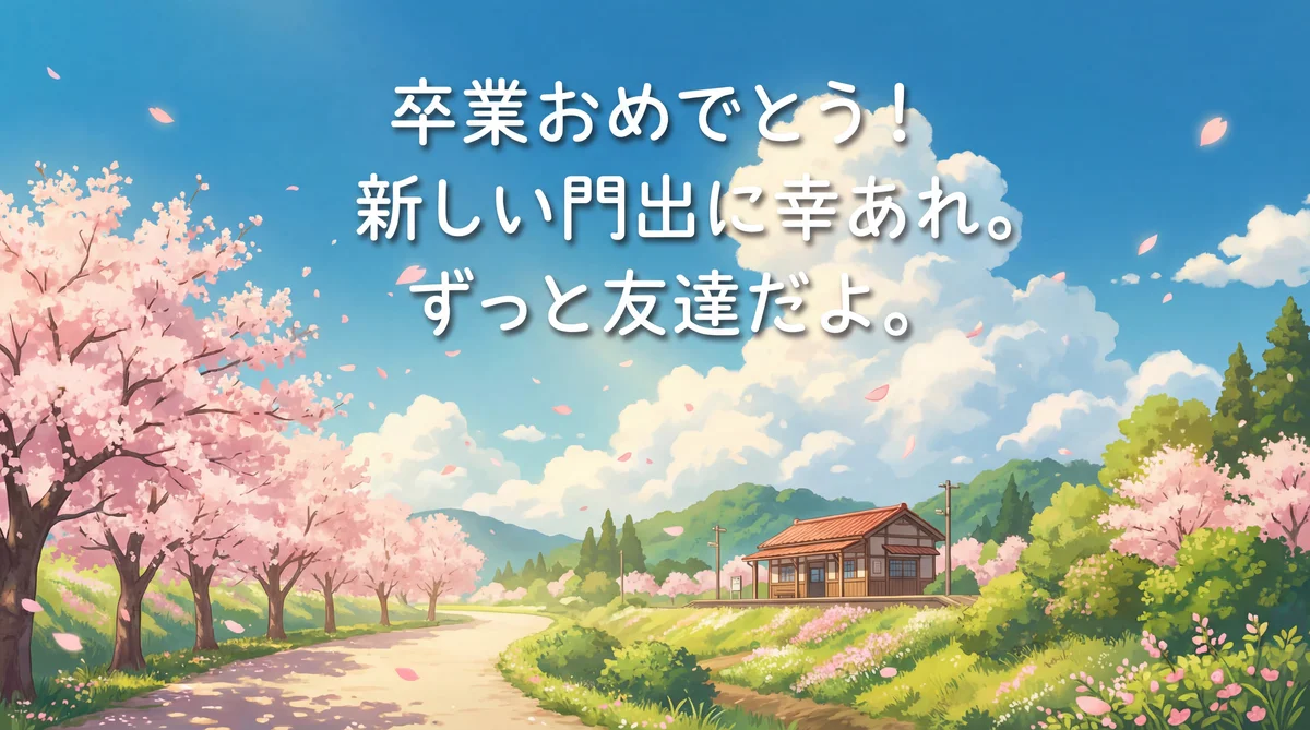 卒業のお祝いメッセージ、友人へ