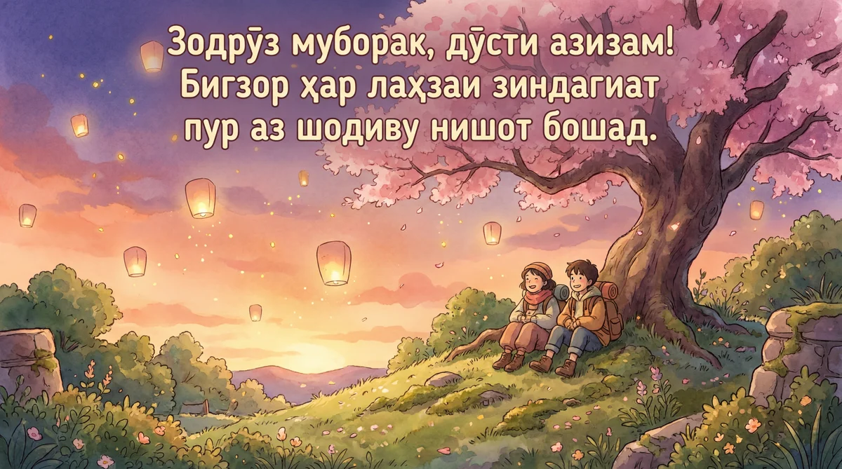 Табрикоти зодрӯз барои дӯсти наздик