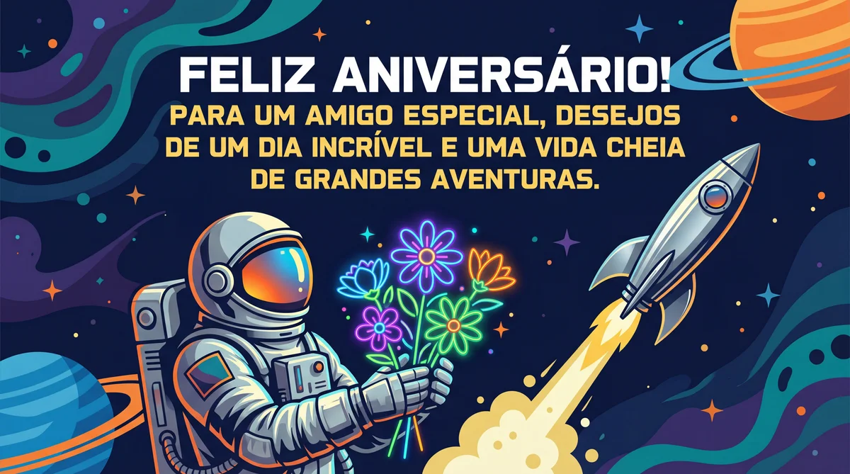 Cartão de feliz aniversário para um amigo especial.